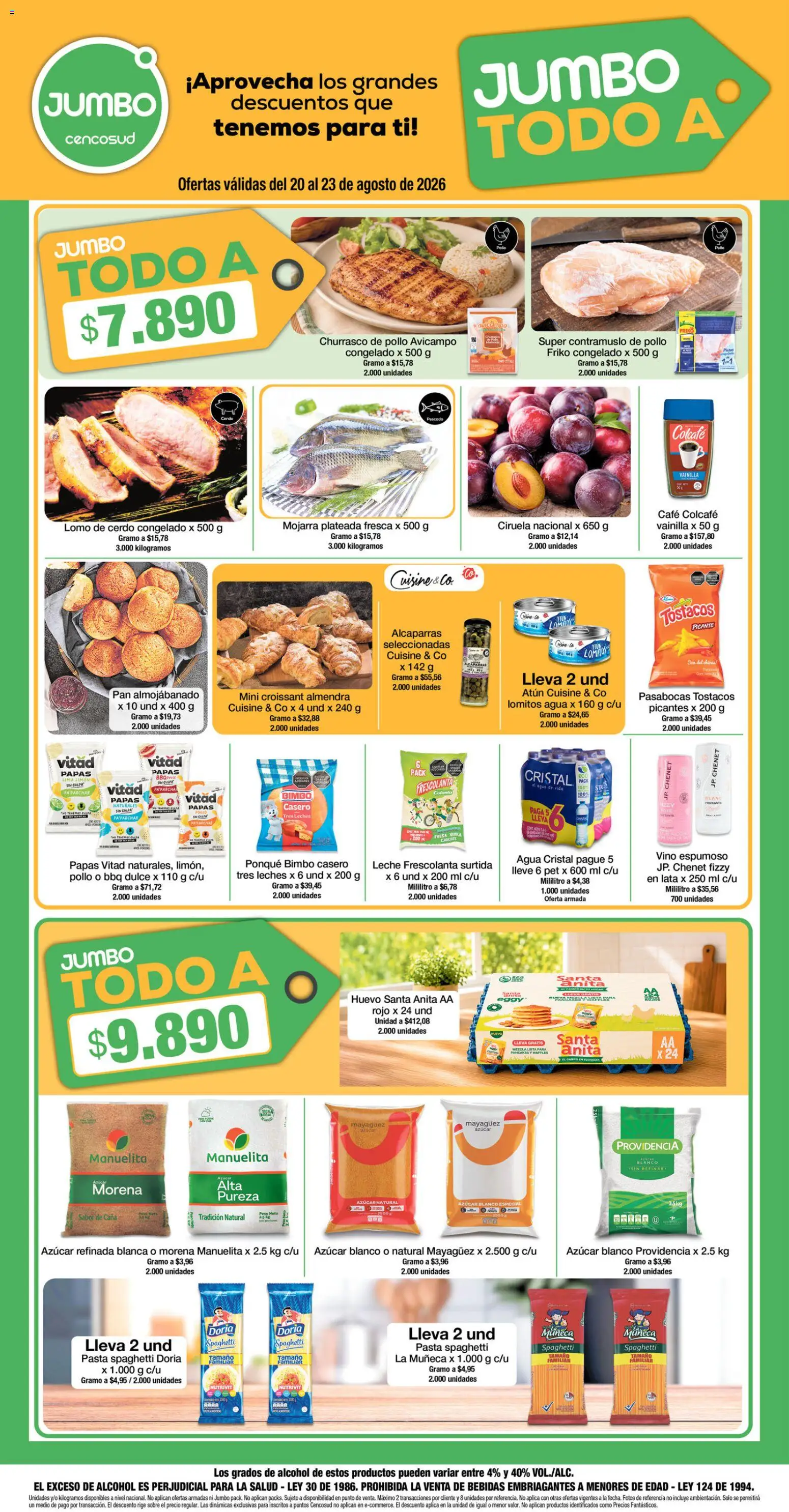 Jumbo revista - valida desde el 20/08/2026 | Página: 1 | Productos: Vino espumoso, Vainilla, Pan, Alcohol