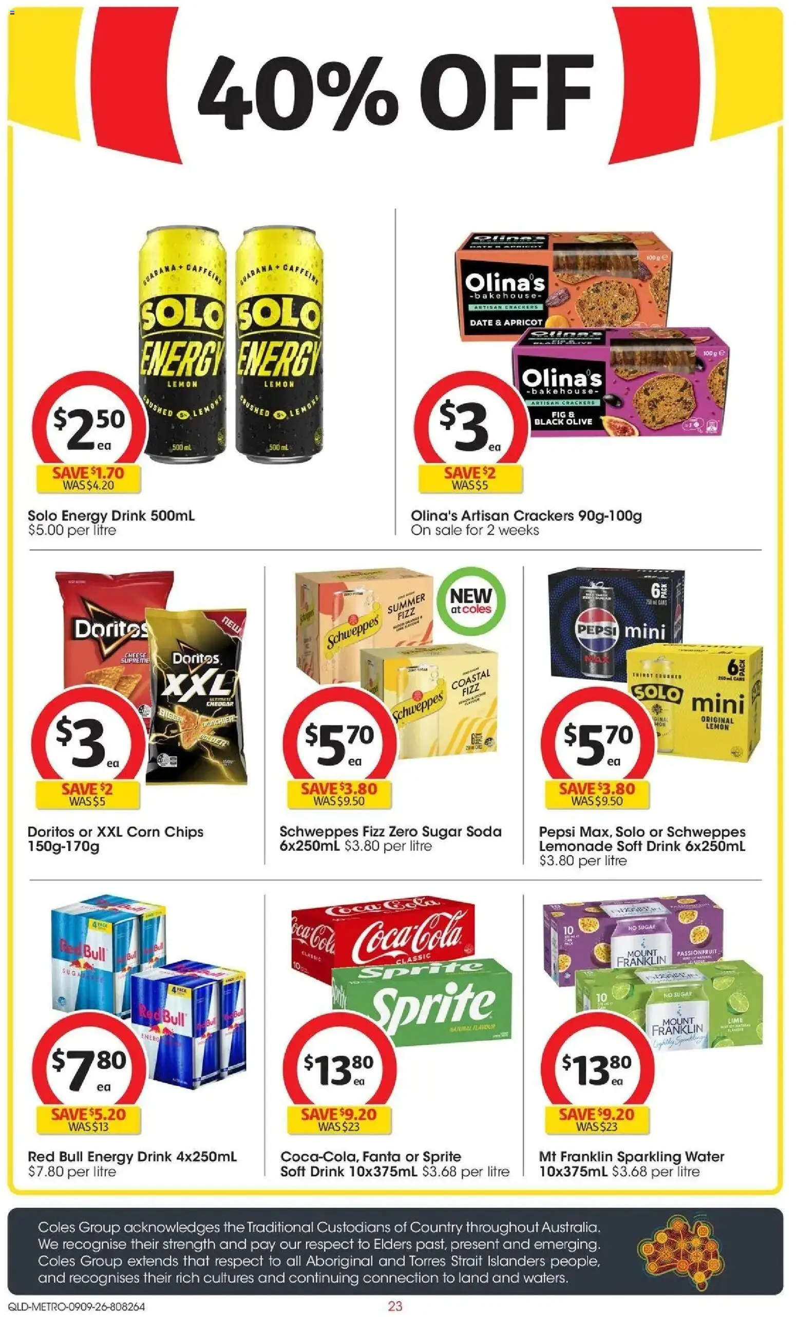 ﻿Coles catalogue valid from 09/09/2026 > Online Australia | Page: 23 | Products: Energy drink, Coca Cola, Pepsi Max, Lemons