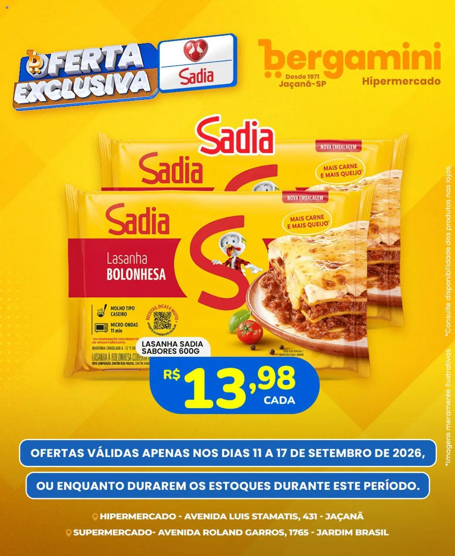 Supermercado Bergamini Folheto - válido de 11/09/2026 | Página: 5 | Produtos: Óleo vegetal, Óleo, Microondas, Carne