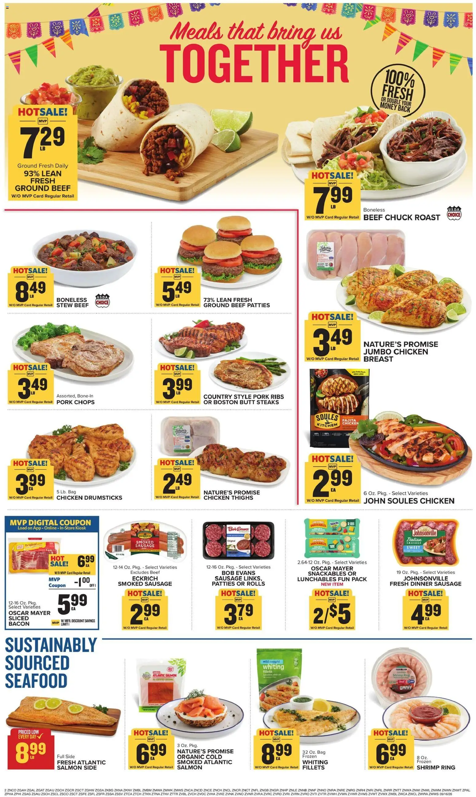 Food Lion Weekly Ad - valid from 09/16/2026 | Page: 4 | Products: Pork ribs, Ring, Bacon, Beef chuck