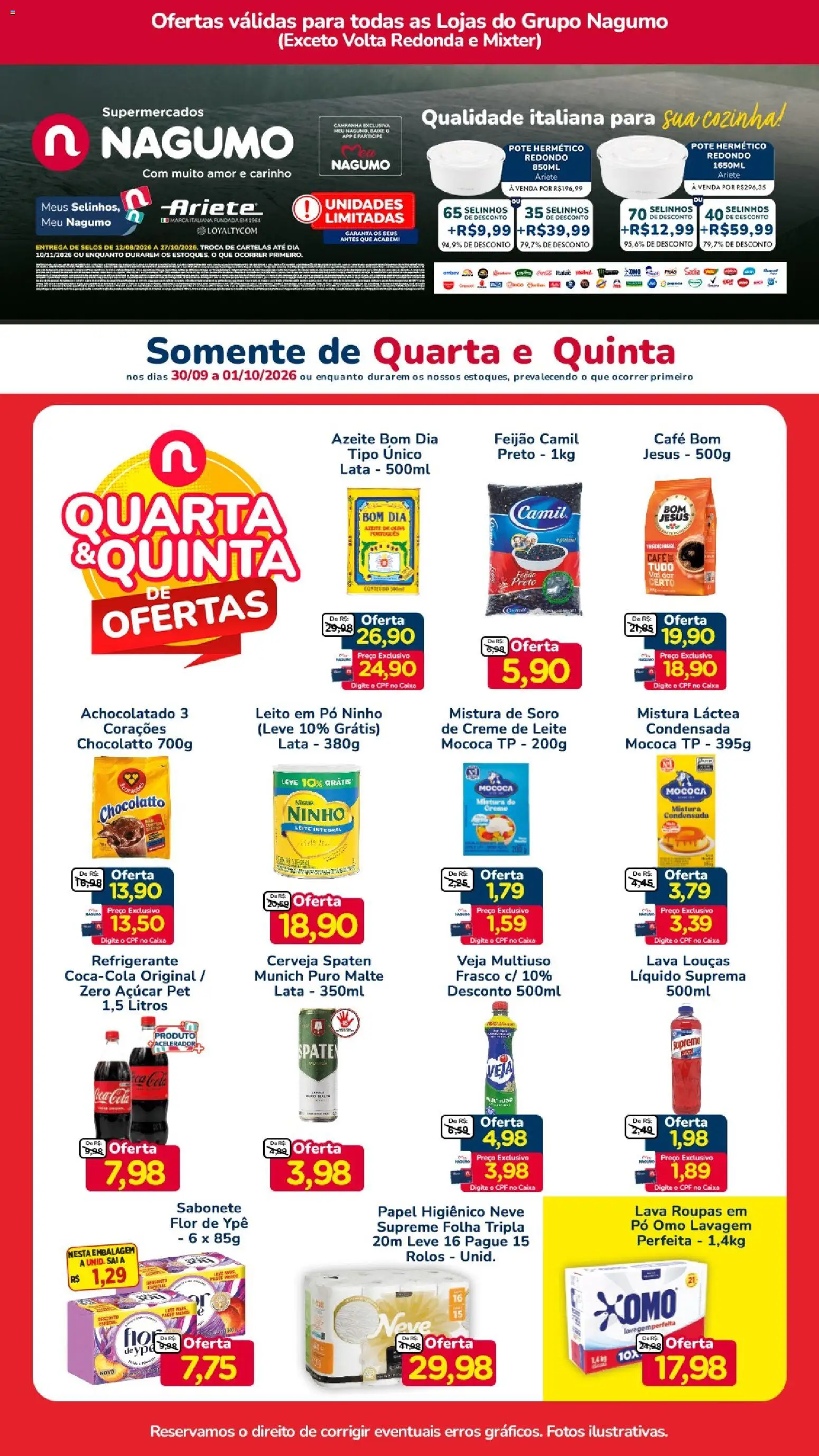 Nagumo Folheto - válido de 30/09/2026 | Página: 1 | Produtos: Pó, Caixa, Café, Azeite