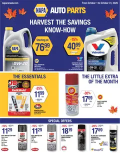 Preview of NAPA Auto Parts weekly flyer from shop NAPA Auto Parts valid from Oct 1, 2026