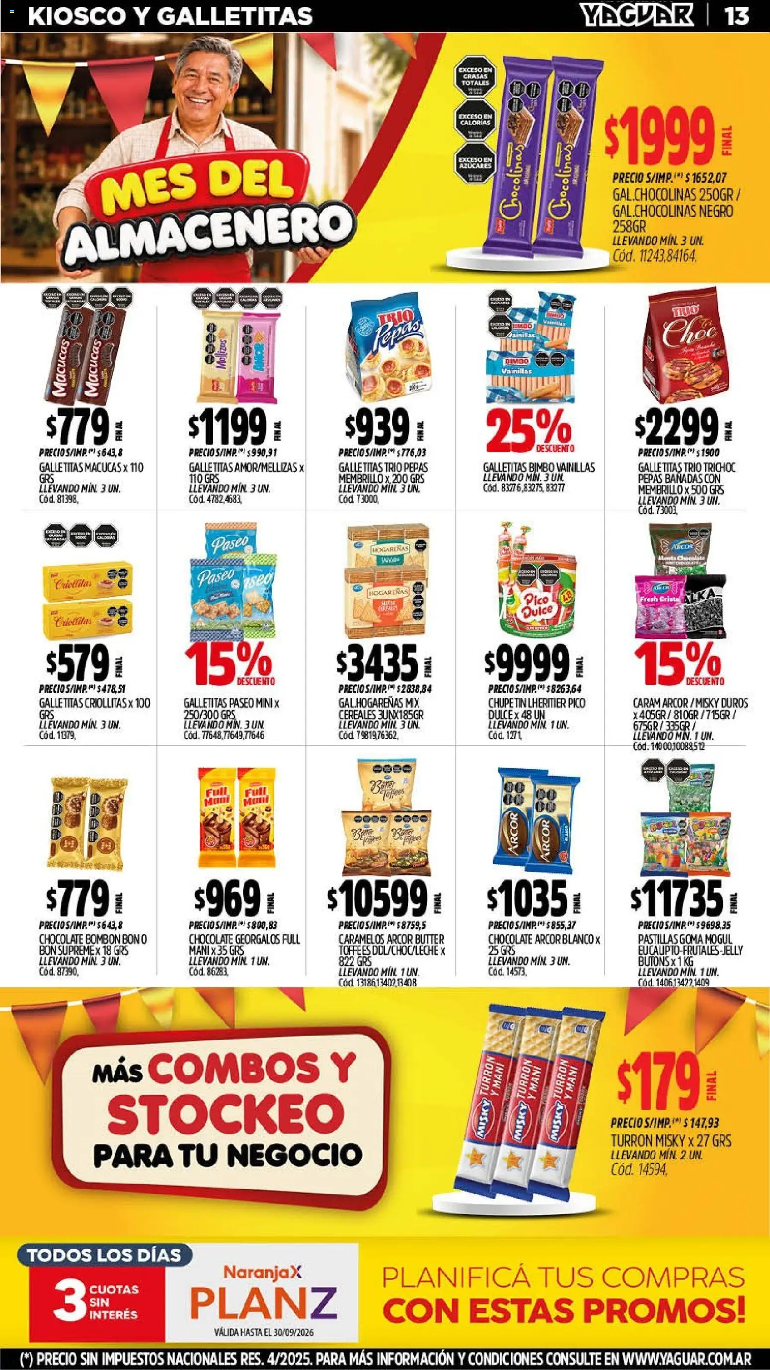 Yaguar - Oferta Semanal Neuquen │ válido desde el 14/09/2026 | Página: 13 | Productos: Pico, Galletitas, Chocolate, Turrón