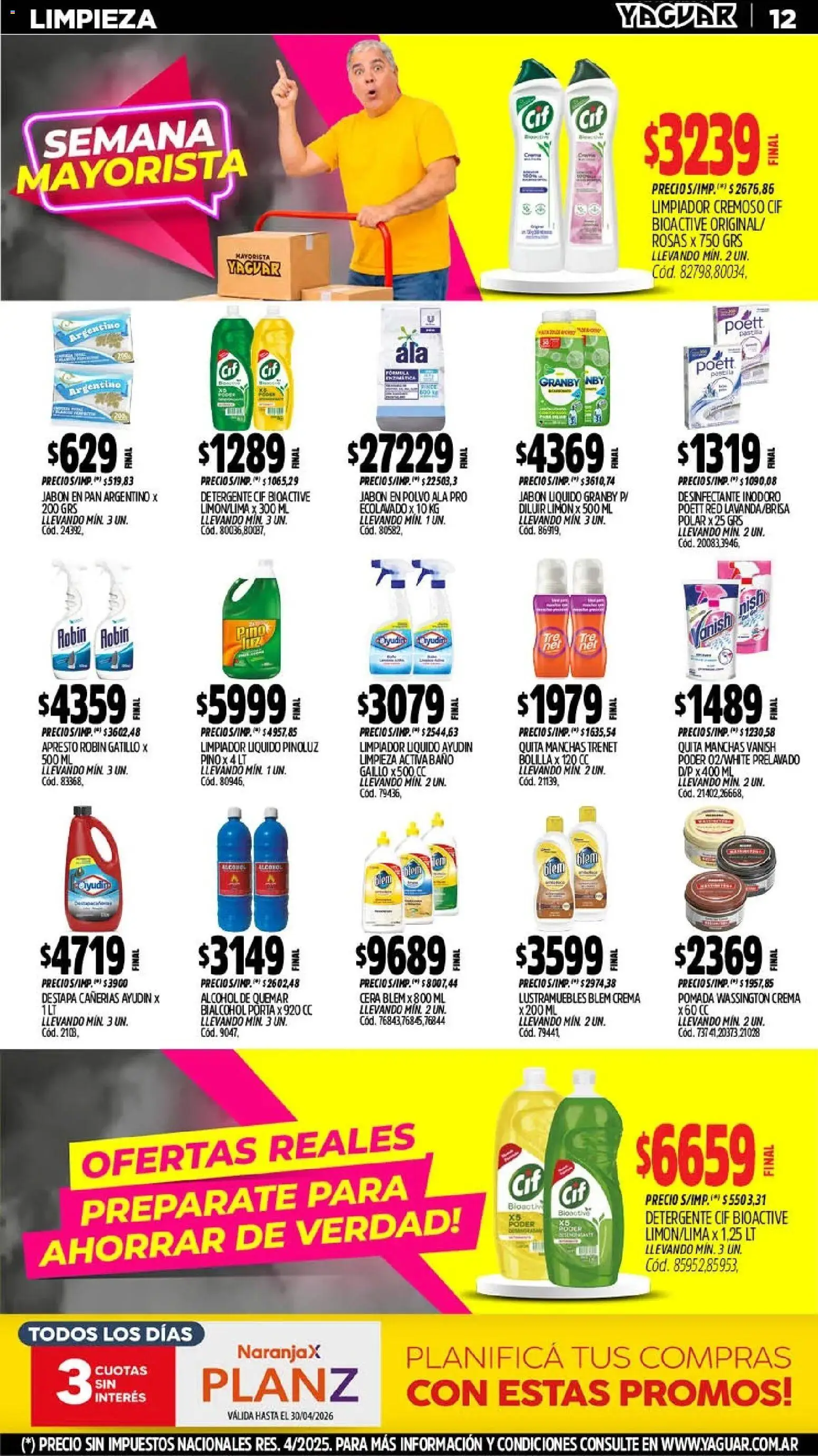 Yaguar - Oferta Semanal Trelew │ válido desde el 18.05.2026 | Página: 12 | Productos: Pomada, Polvo, Pan, Limpiador