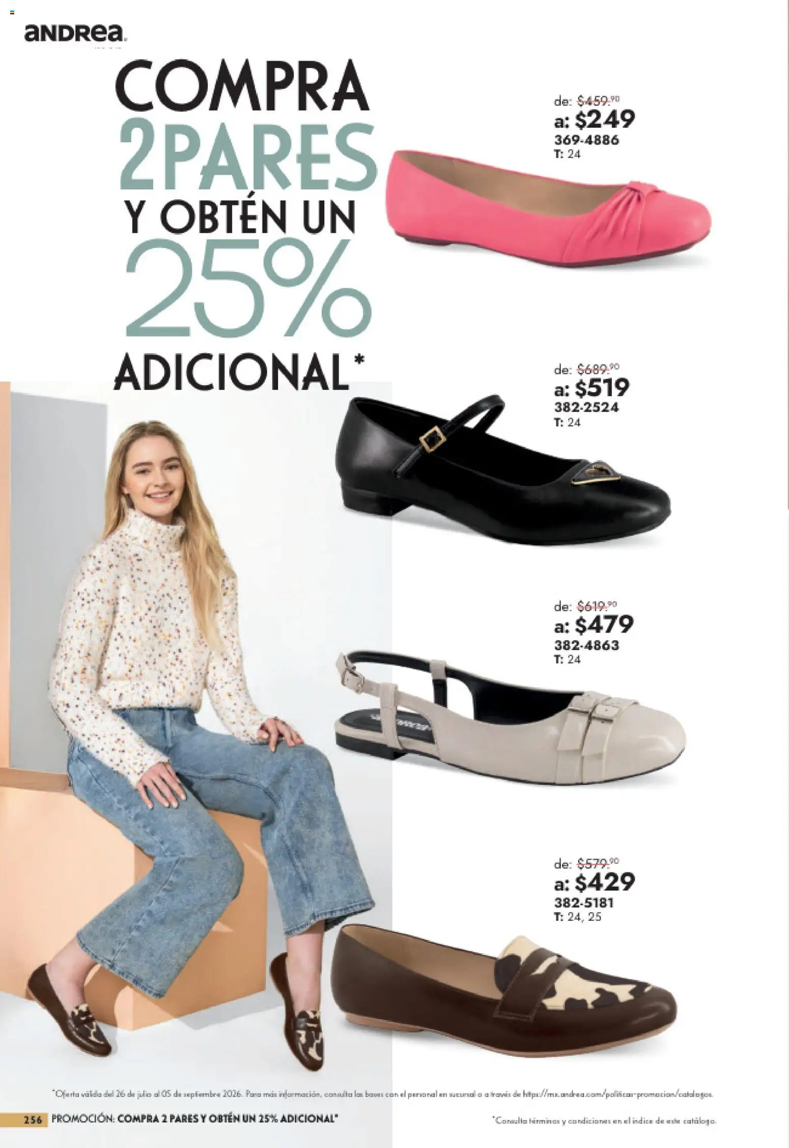 Nuevas ofertas de Andrea válidas en toda la República Mexicana desde el 26/07/2026. ¡Encuentra las mejores ofertas en Andrea catálogo Outlet! | Página: 256