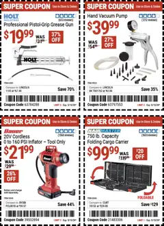 Preview of Harbor Freight weekly ads valid from 27.04.2026 | Page: 3 | Products: Vacuum, Pump, Charger, Gun