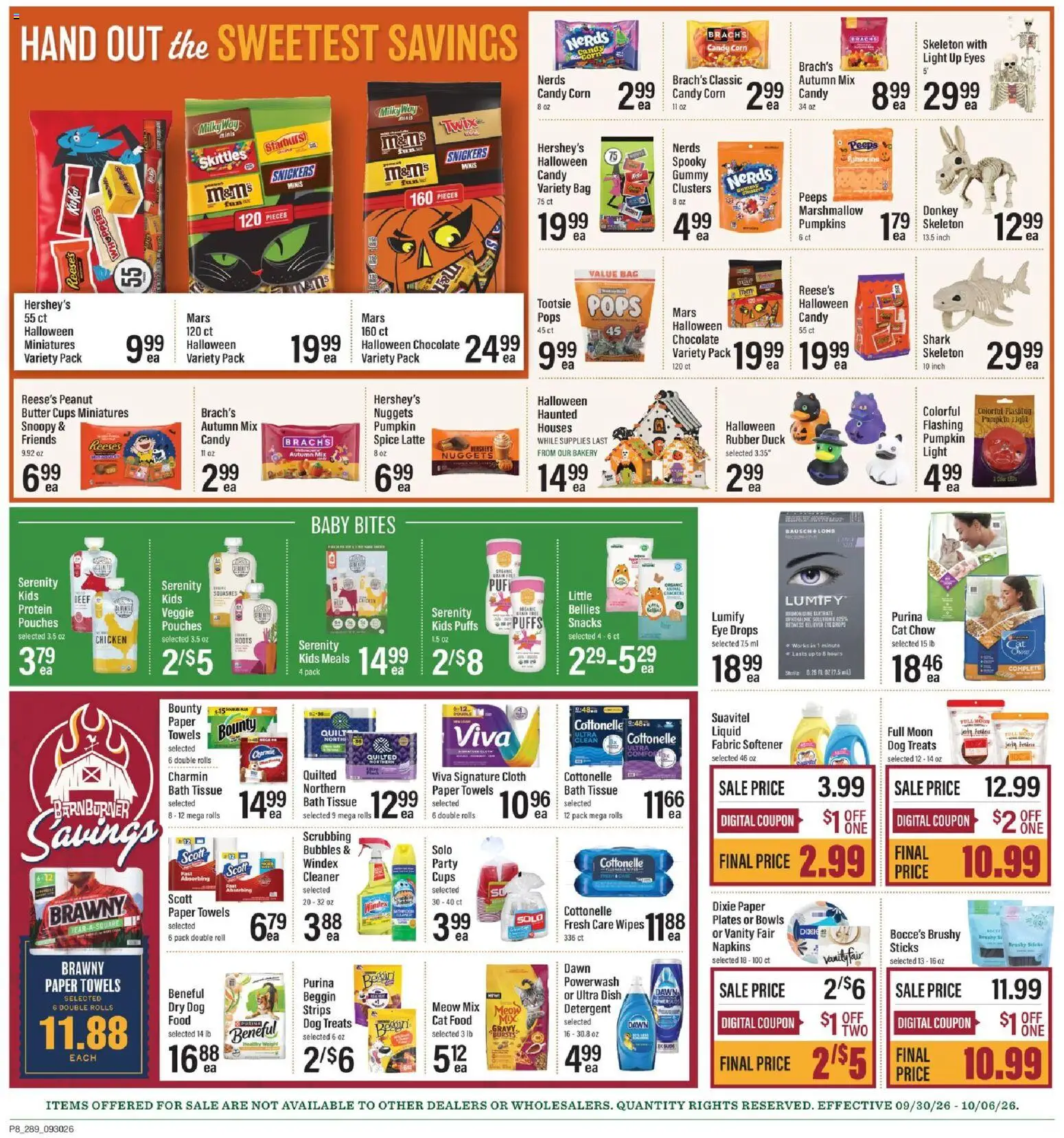 Lowes Foods Weekly Ad - valid from 09/30/2026 | Page: 12 | Products: Bath, Candy, Cat Food, Pumpkin