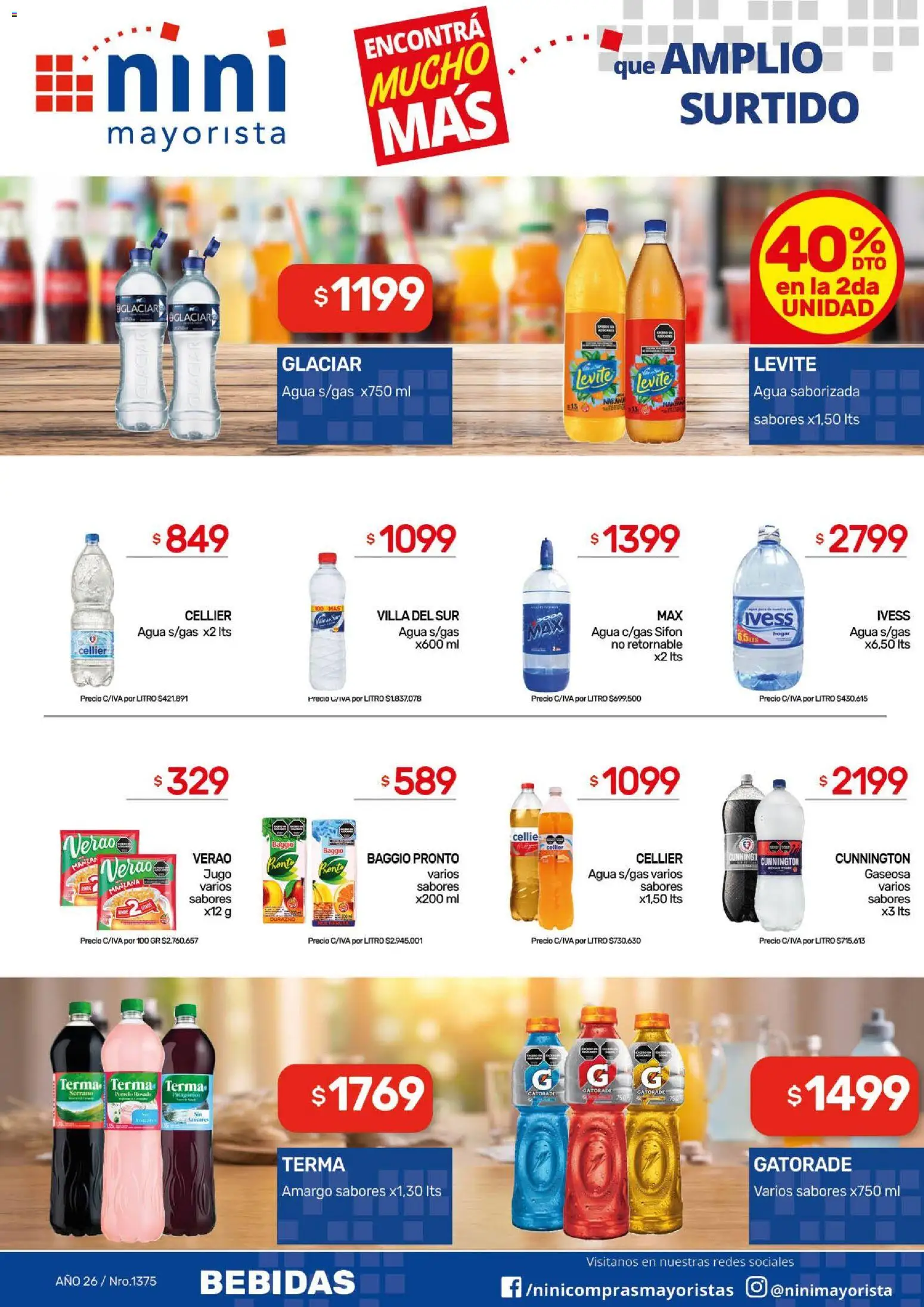 NINI Mayorista catálogo │ válido desde el 31/08/2026 | Página: 17 | Productos: Bebidas, Durazno, Jugo, Agua saborizada