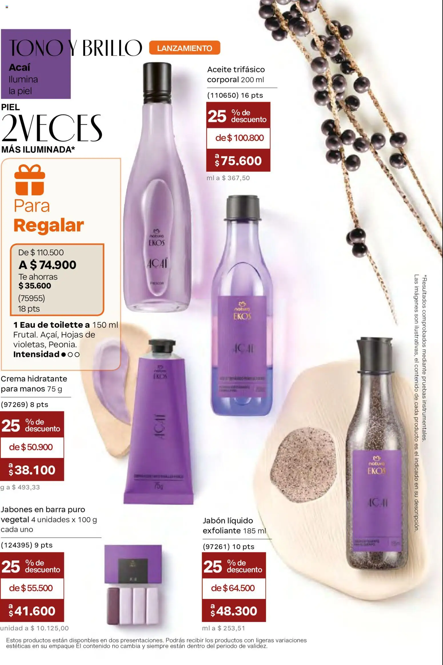 Natura revista - valida desde el 29.04.2026 | Página: 110 | Productos: Brillo, Eau de toilette, Jabón, Aceite
