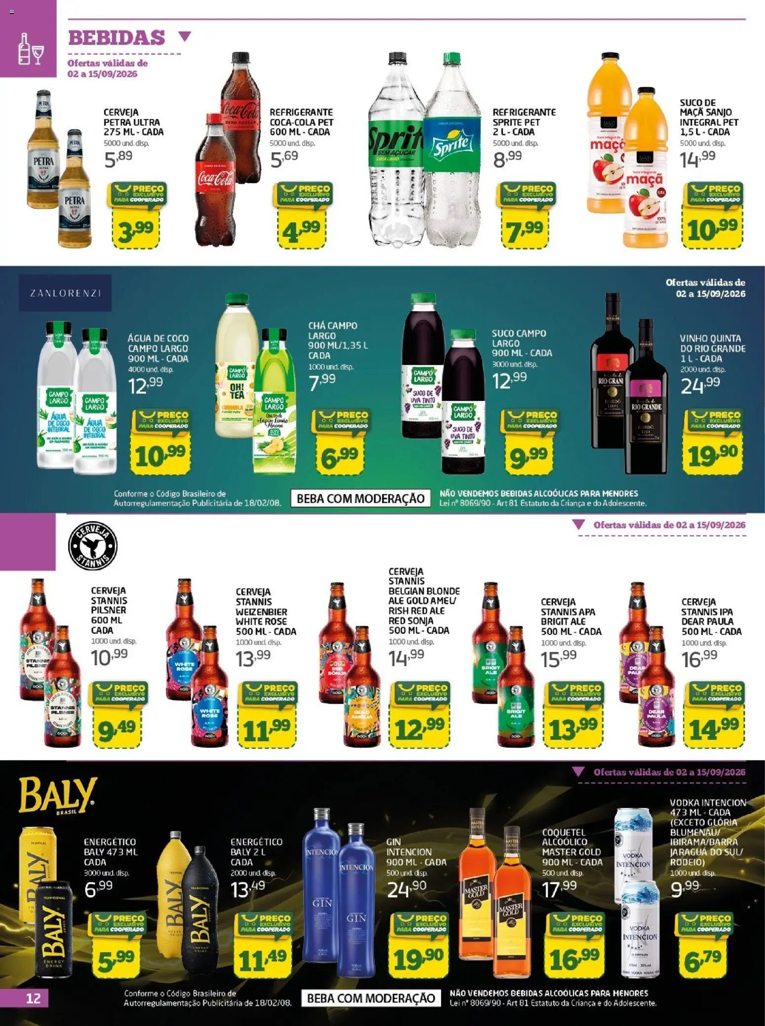 Cooper Folheto - válido de 02/09/2026 | Página: 12 | Produtos: Água de coco, Energético, Bebidas, Água