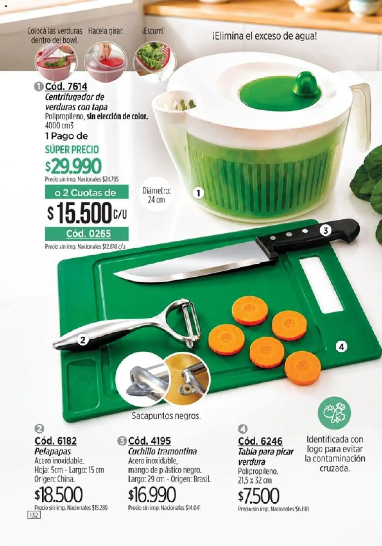 Catálogo Amodil Campaña 14 │ válido desde el 07/08/2026 | Página: 132 | Productos: Cuchillo, Agua, Mango, Verduras