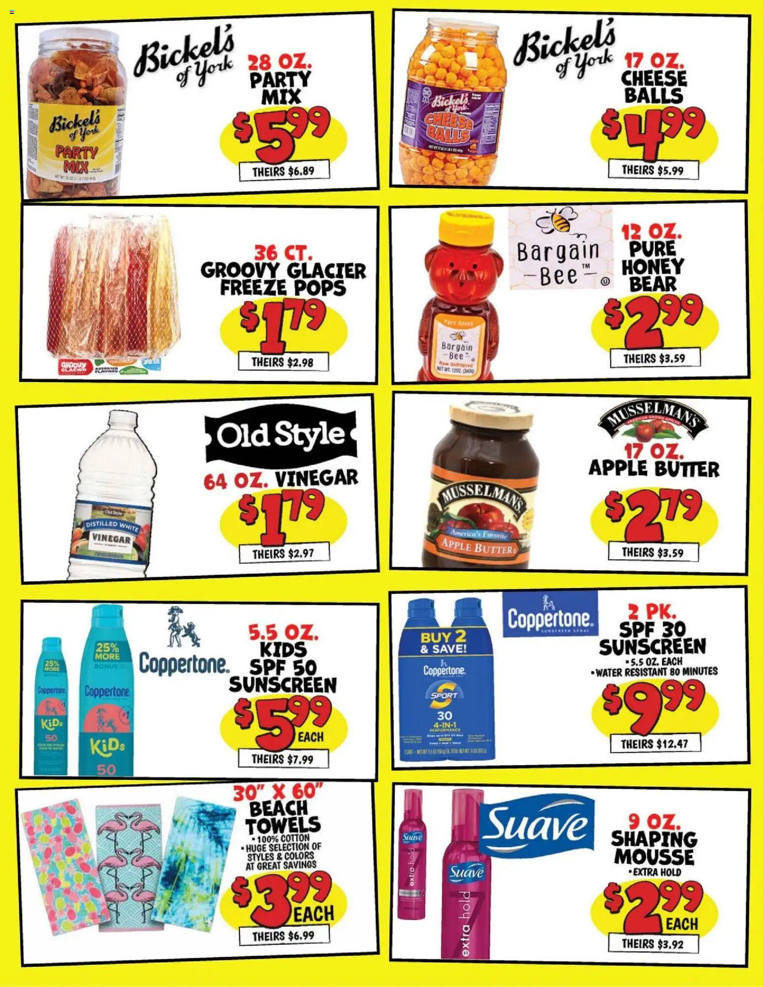 Ollie's Weekly Ad - valid from 07/06/2026 | Page: 4 | Products: Vinegar, Butter, Cheese, Water