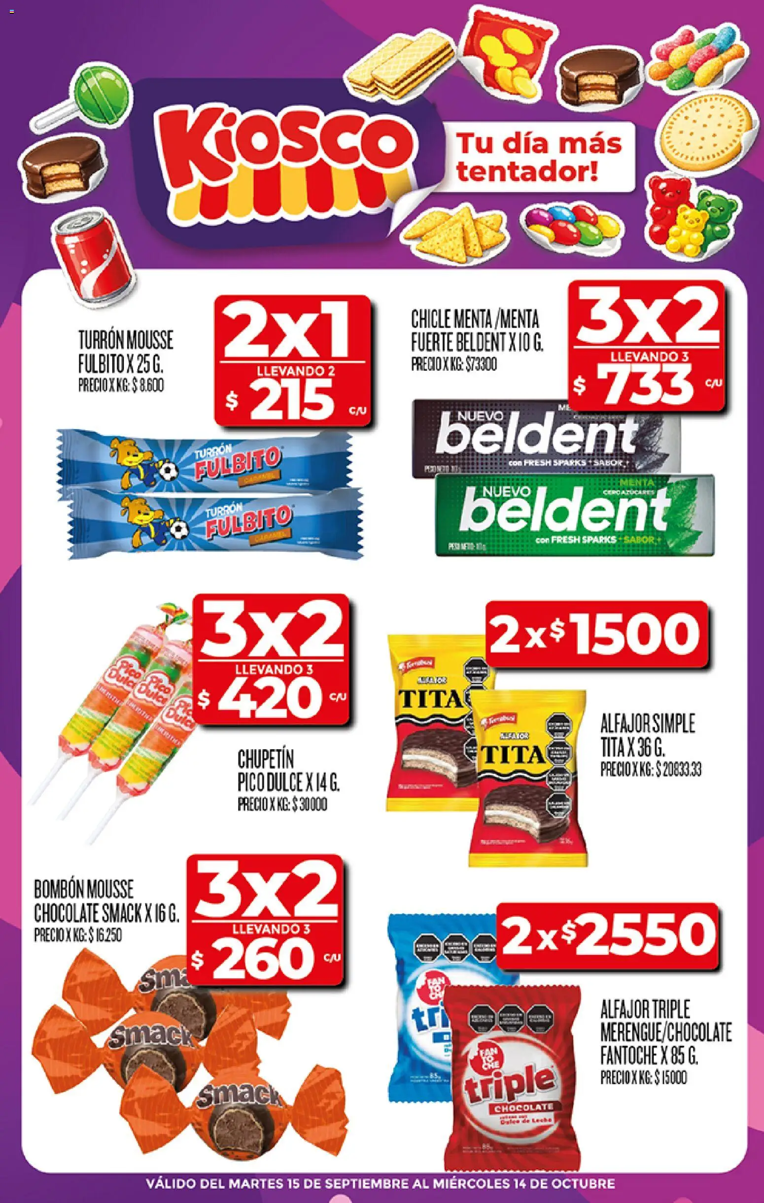 Supermercado DIA - Especial Kiosco │ válido desde el 23/09/2026 | Página: 2 | Productos: Dulce, Mousse, Chocolate, Chicle