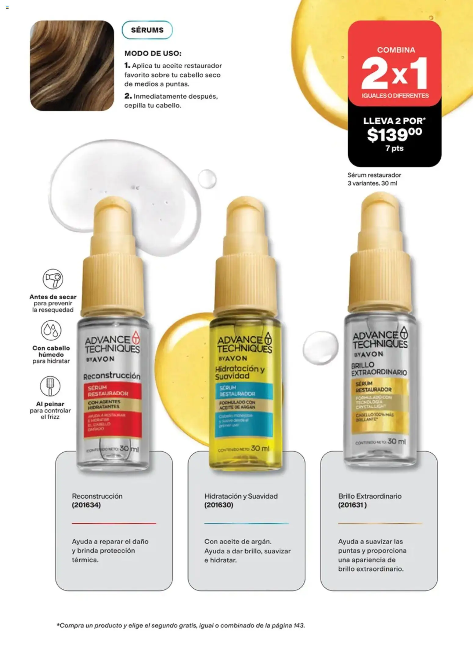 Nuevas ofertas de AVON válidas en toda la República Mexicana desde el 02/10/2026. ¡Encuentra las mejores ofertas en AVON campaña 15 2026! | Página: 143 | Productos: Serum, Brillo, Aceite, Sobre