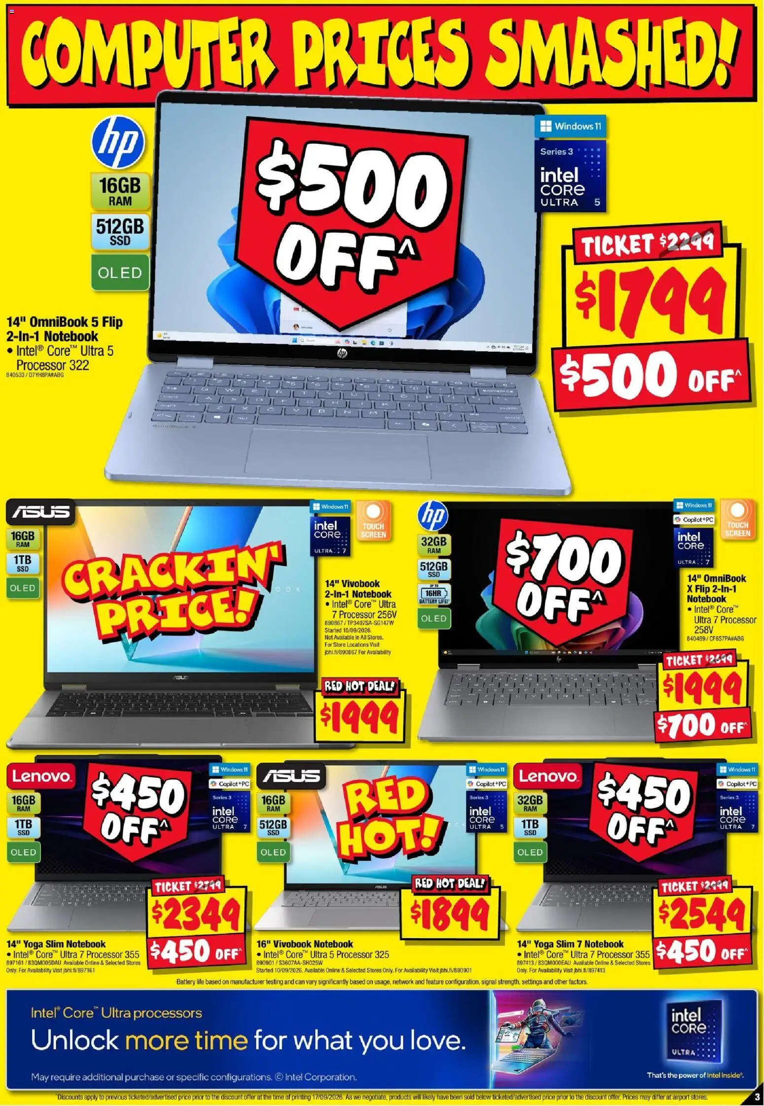 JB Hi-Fi catalogue - valid from 24/09/2026 | Page: 3 | Products: Battery, Notebook, Computer, Screen