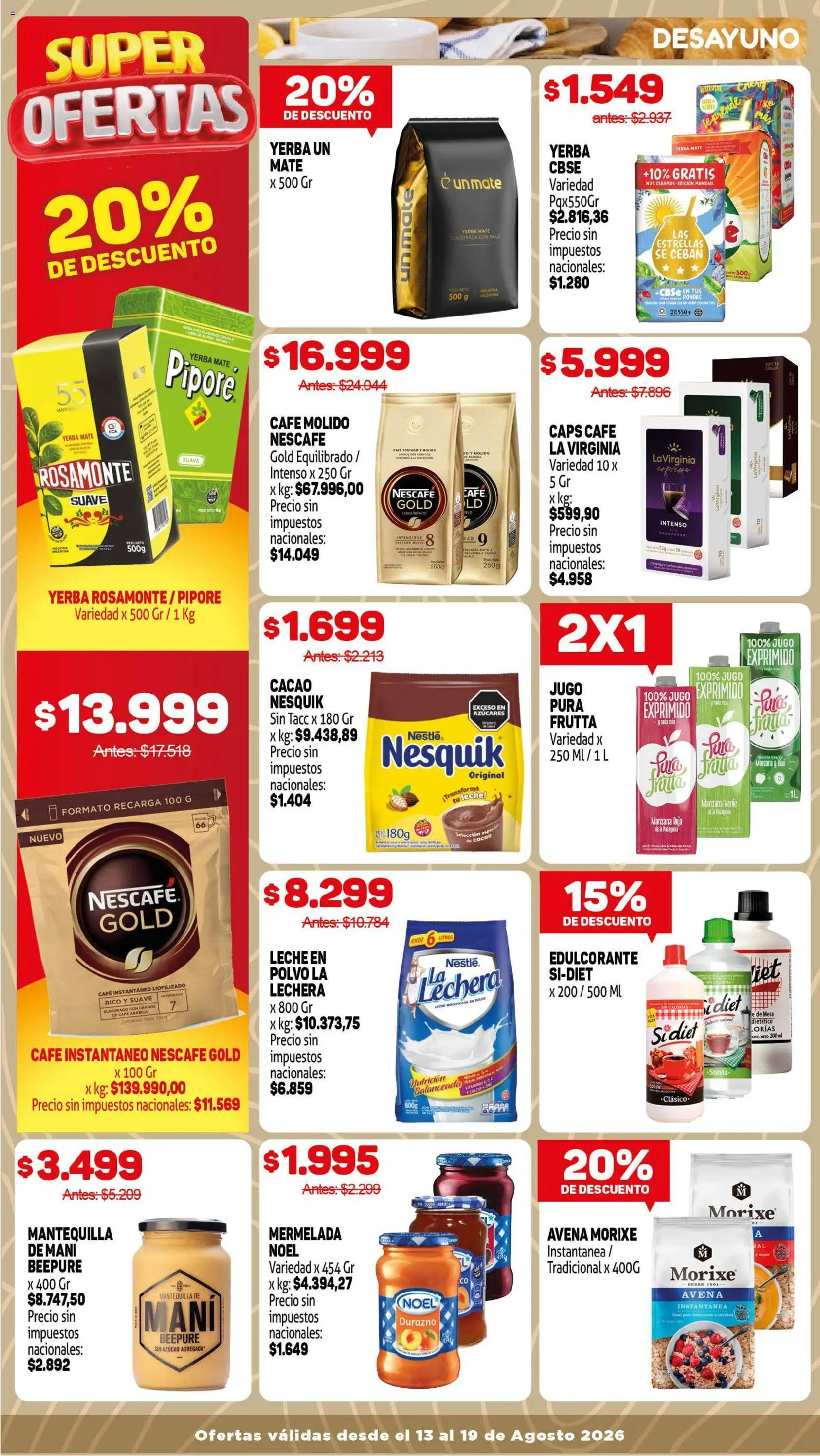 Makro makro alcahza │ válido desde el 13/08/2026 | Página: 8 | Productos: Mate, Leche en polvo, Mermelada, Cacao