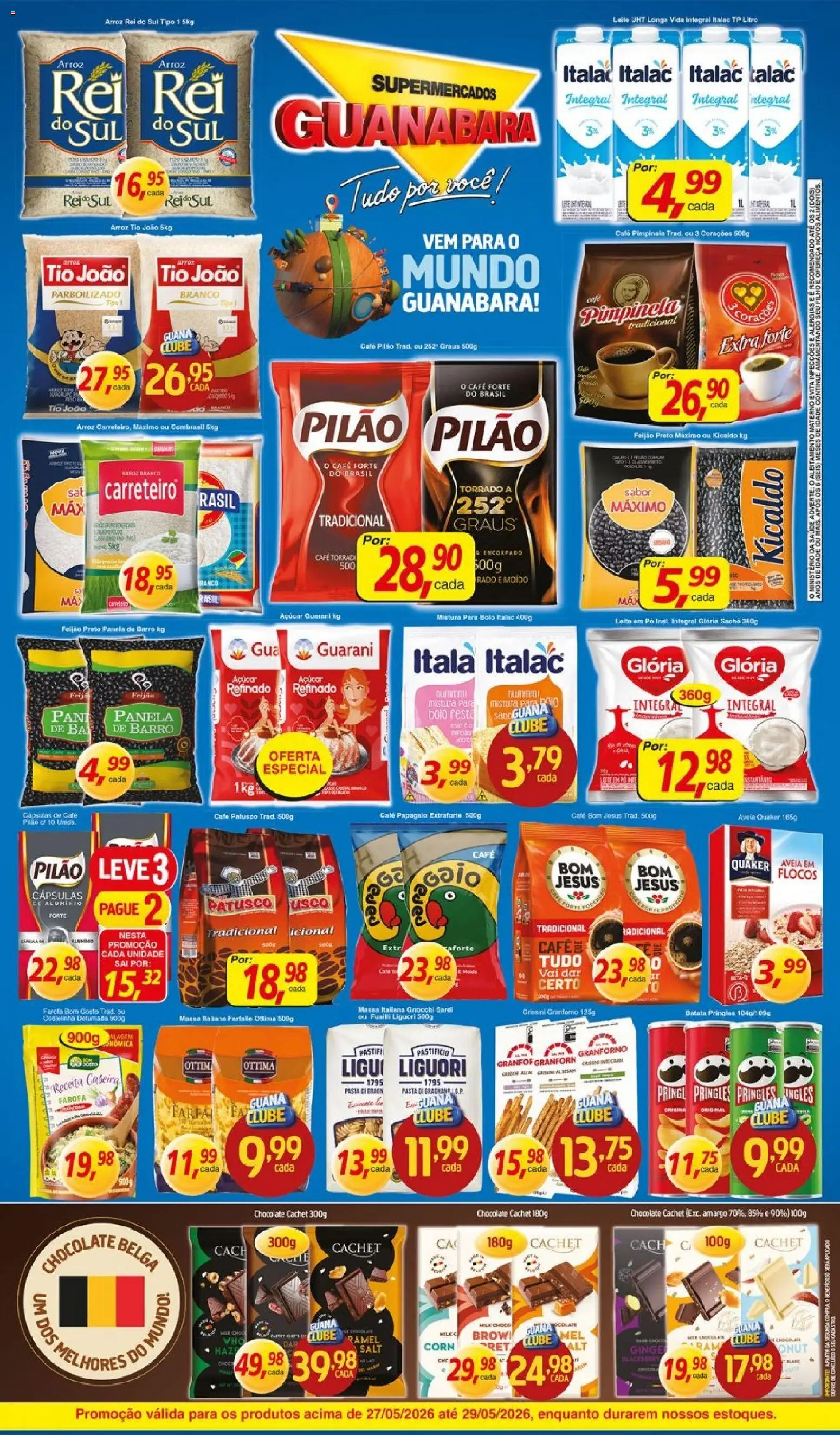 Supermercados Guanabara Folheto - válido de 27.05.2026 | Página: 2 | Produtos: Leite, Massa, Flocos, Avelã