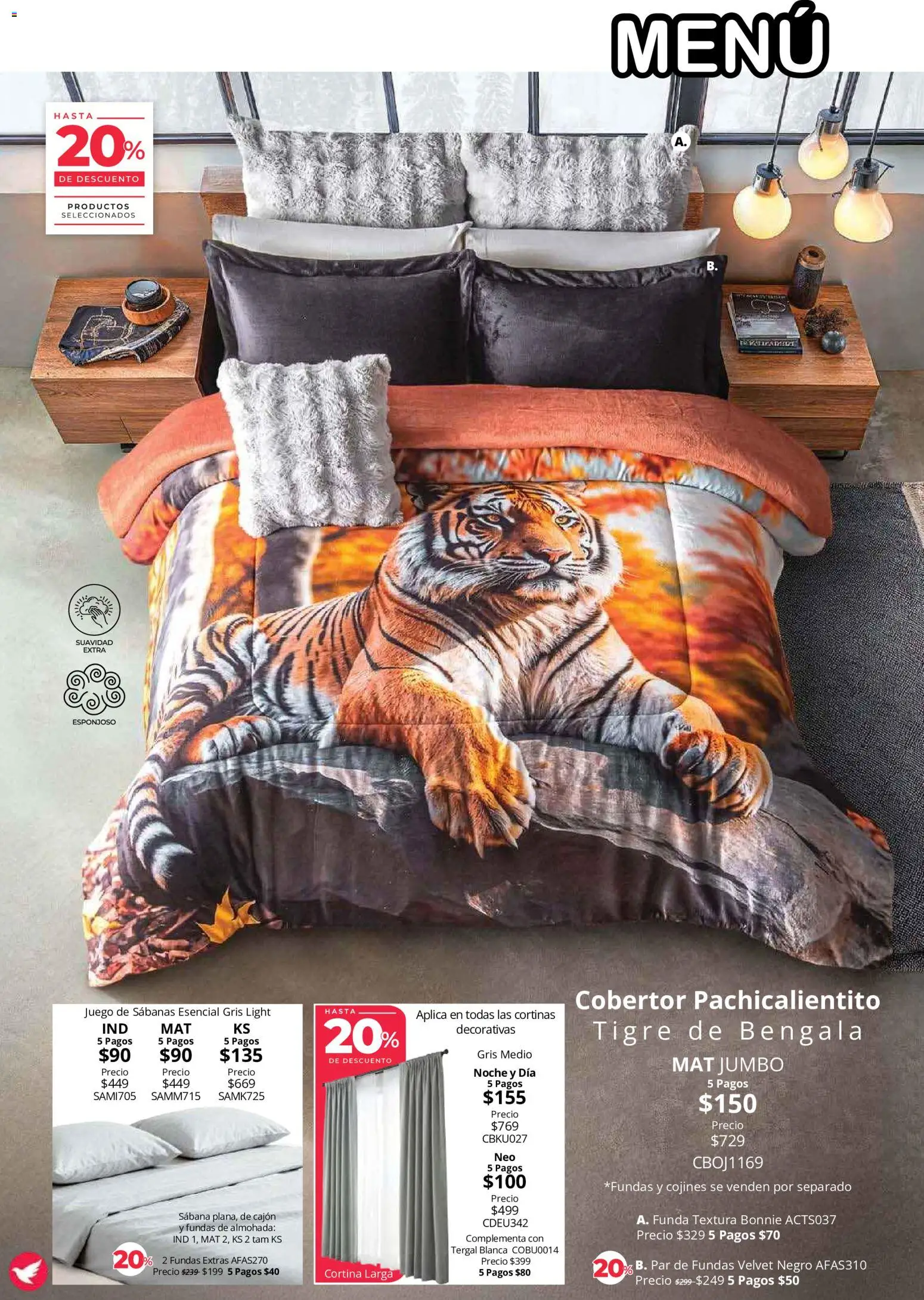 Nuevas ofertas de Colchas Concord válidas en toda la República Mexicana desde el 01/08/2026. ¡Encuentra las mejores ofertas en Colchas Concord catálogo Colección Cobertor! | Página: 43 | Productos: Juego, Funda, Almohada, Cortinas