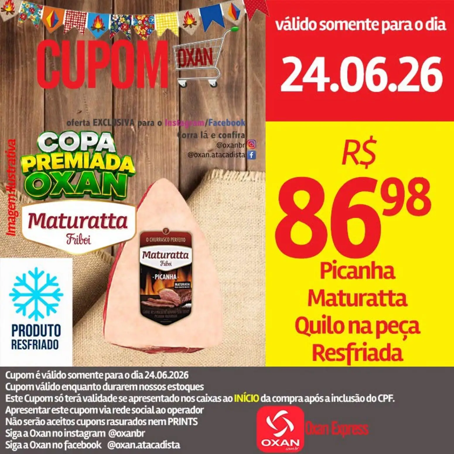 Oxan Atacadista Folheto - válido de 24/06/2026 | Página: 2 | Produtos: Picanha, Copa