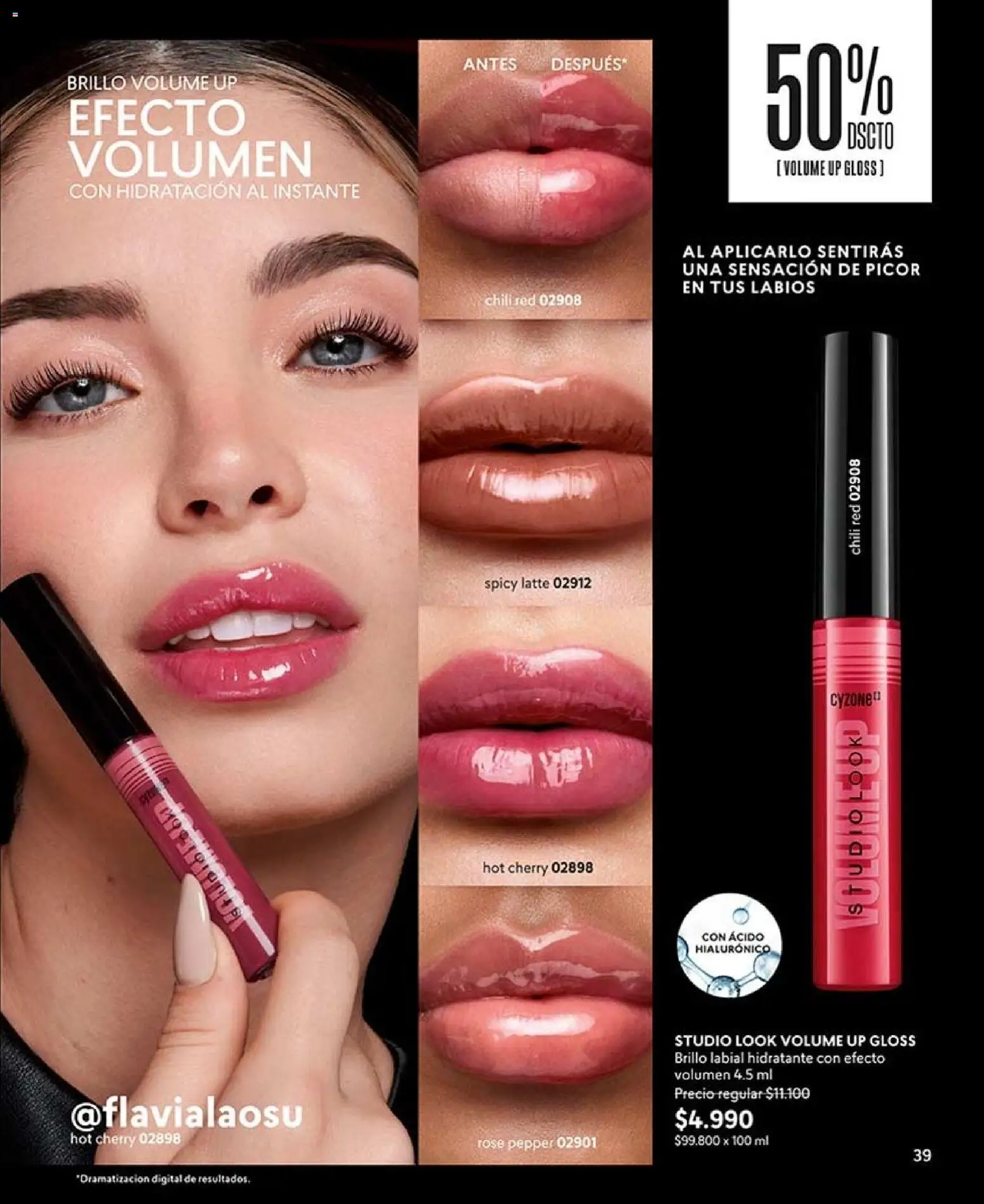 Catálogo CyZone Campaña 14 │ válido desde el 16.08.2026 | Página: 39 | Productos: Brillo, Labial