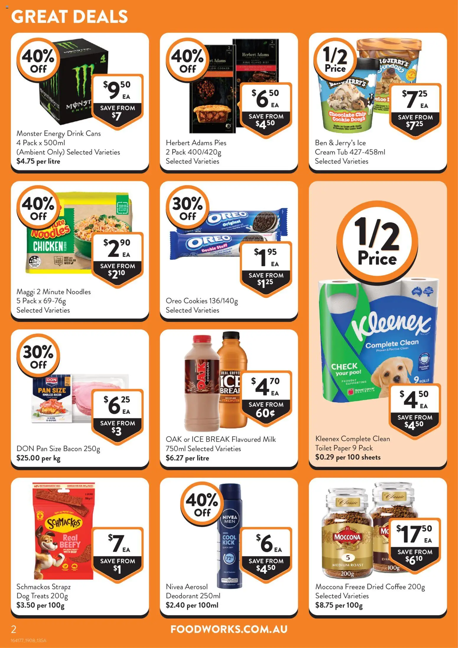 Foodworks catalogue - valid from 19/08/2026 | Page: 2 | Products: Toilet, Energy drink, Cream, Ice