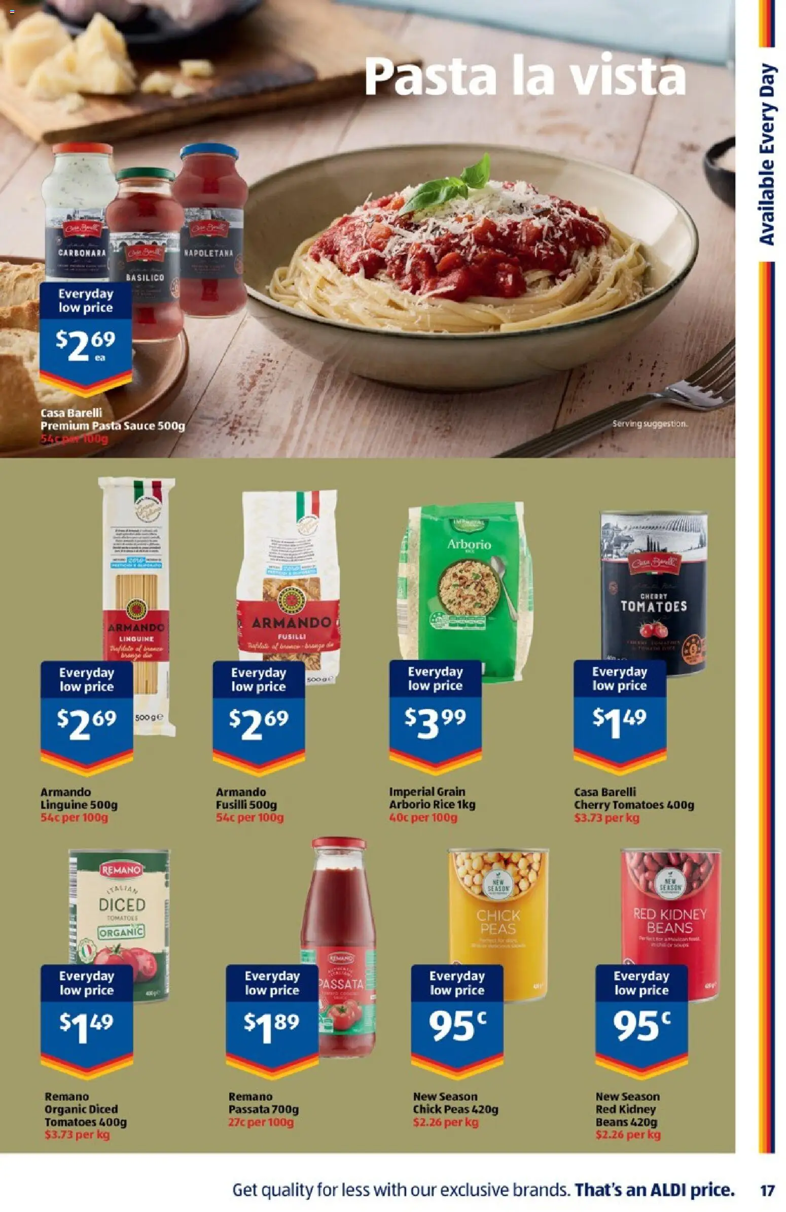 Aldi catalogue - valid from 01/07/2026 | Page: 17 | Products: Tomatoes, Rice, Pasta, Sauce
