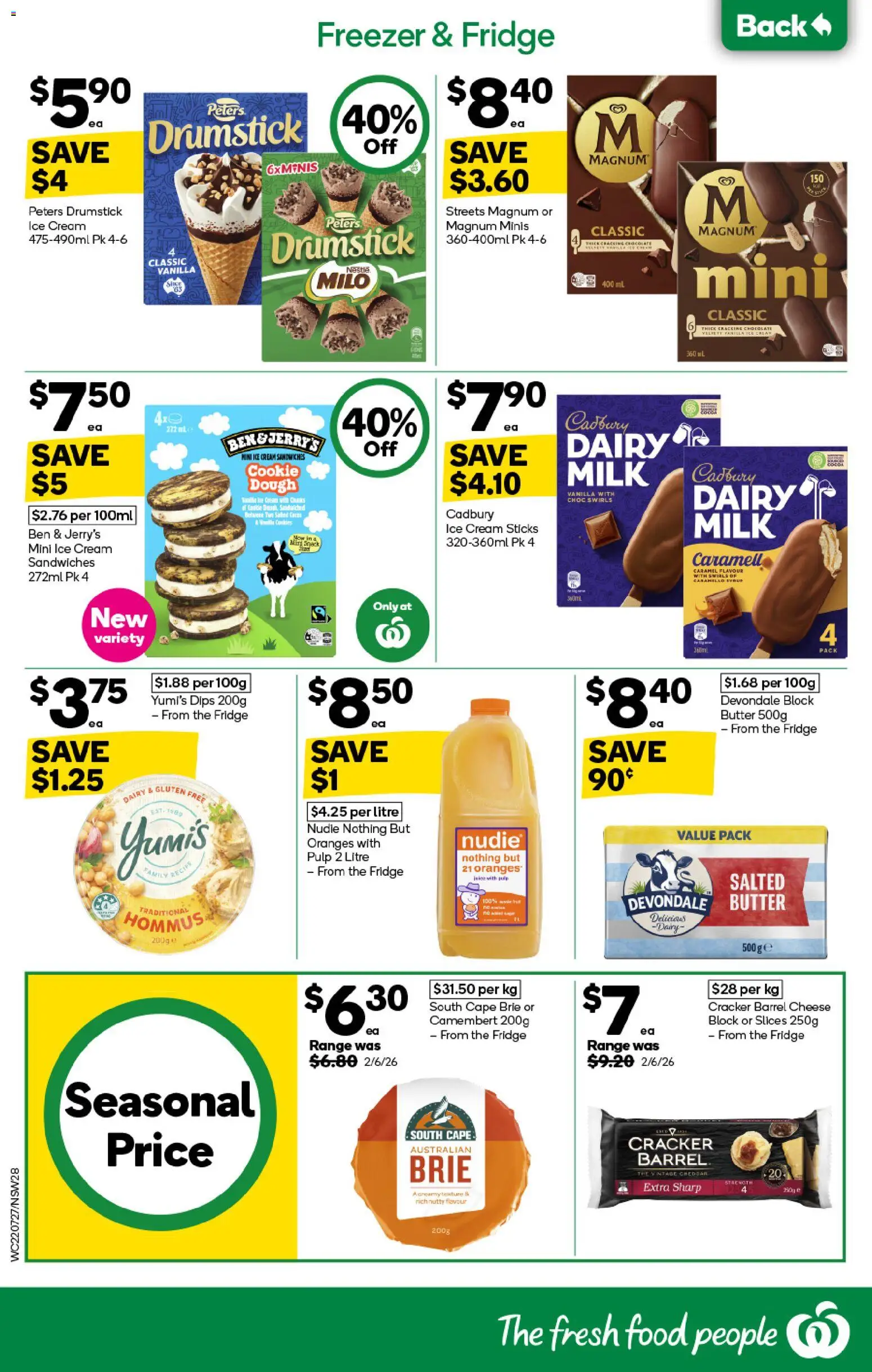 Woolworths catalogue - valid from 22/07/2026 | Page: 28 | Products: Dairy, Butter, Ice cream, Freezer