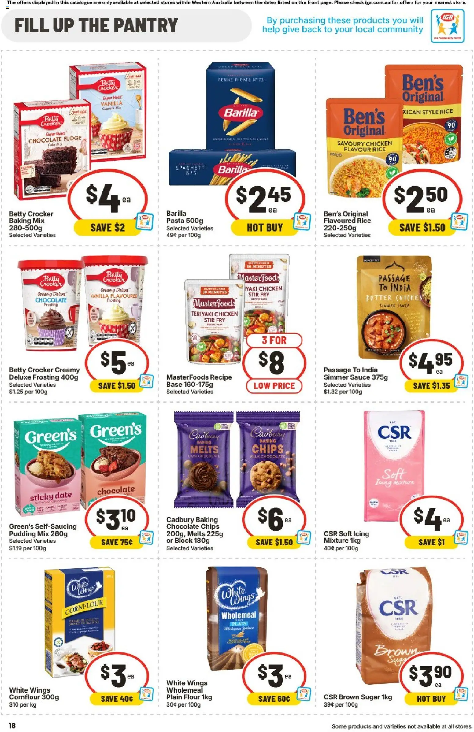 IGA catalogue - valid from 17.06.2026 | Page: 18 | Products: Chocolate, Pasta, Sugar, Date
