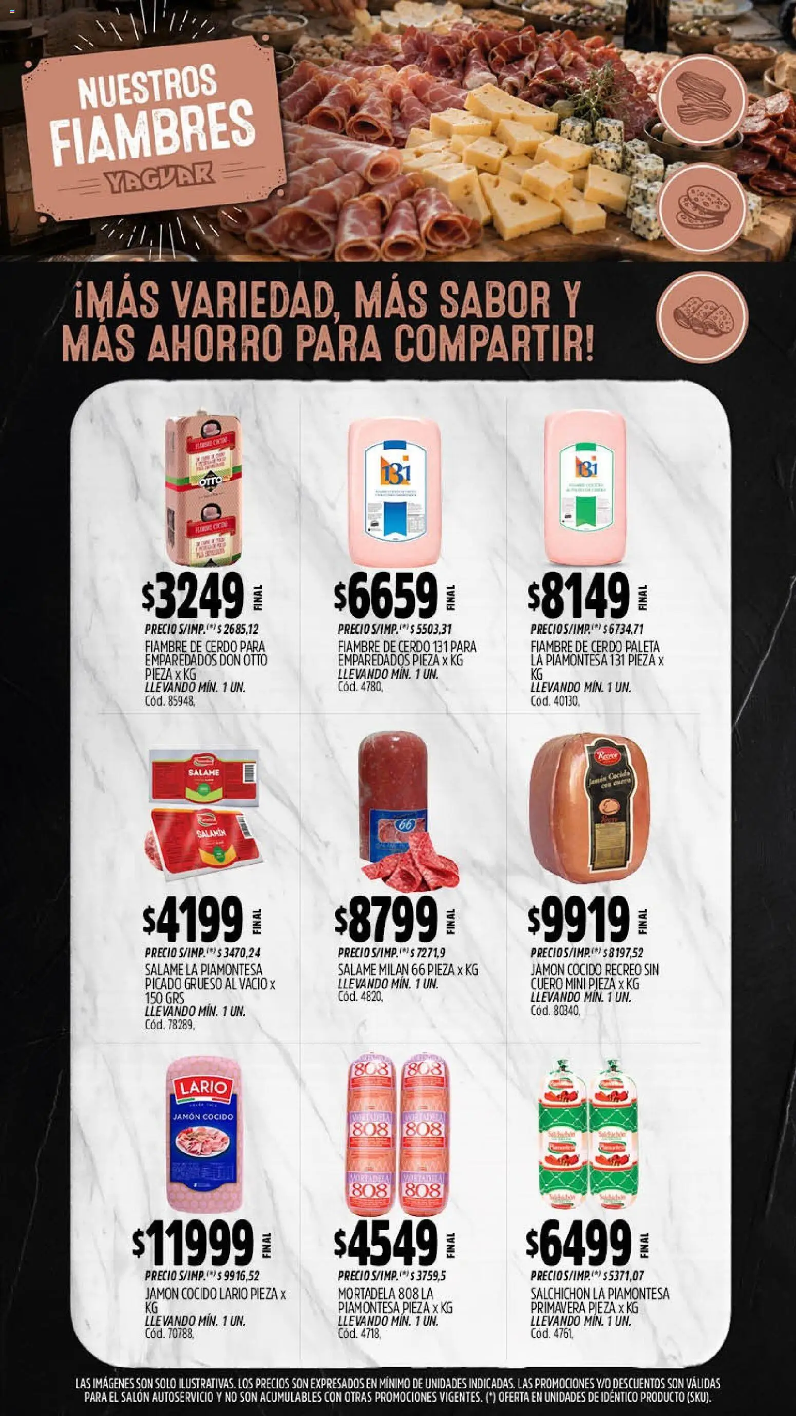 Yaguar - Oferta Semanal Salta │ válido desde el 07/09/2026 | Página: 9 | Productos: Jamón cocido, Paleta, Jamón, Cerdo