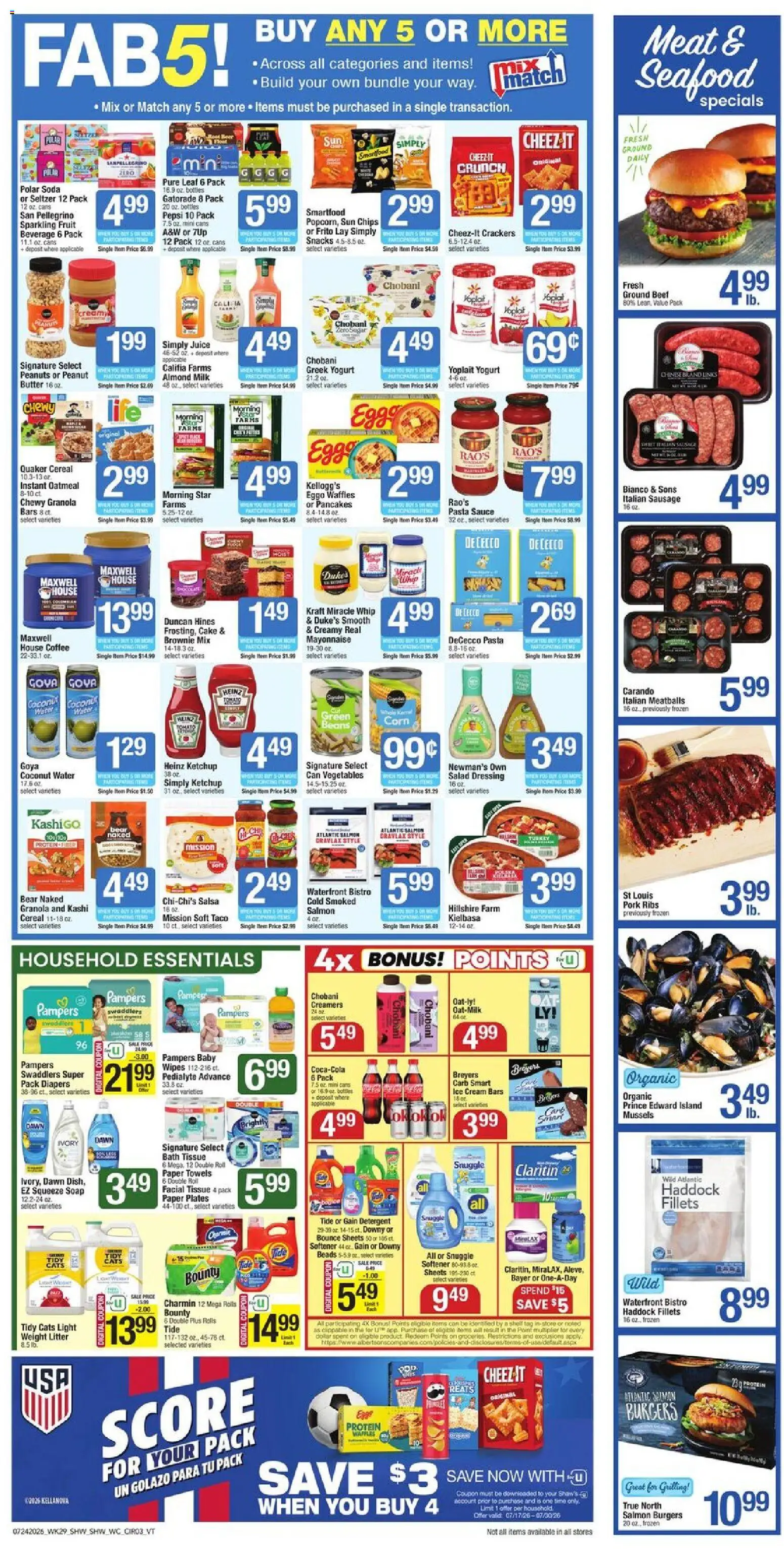 Shaw's Weekly Ad - VT - valid from 07/24/2026 | Page: 4 | Products: Chips, Cream, Mayonnaise, Weight
