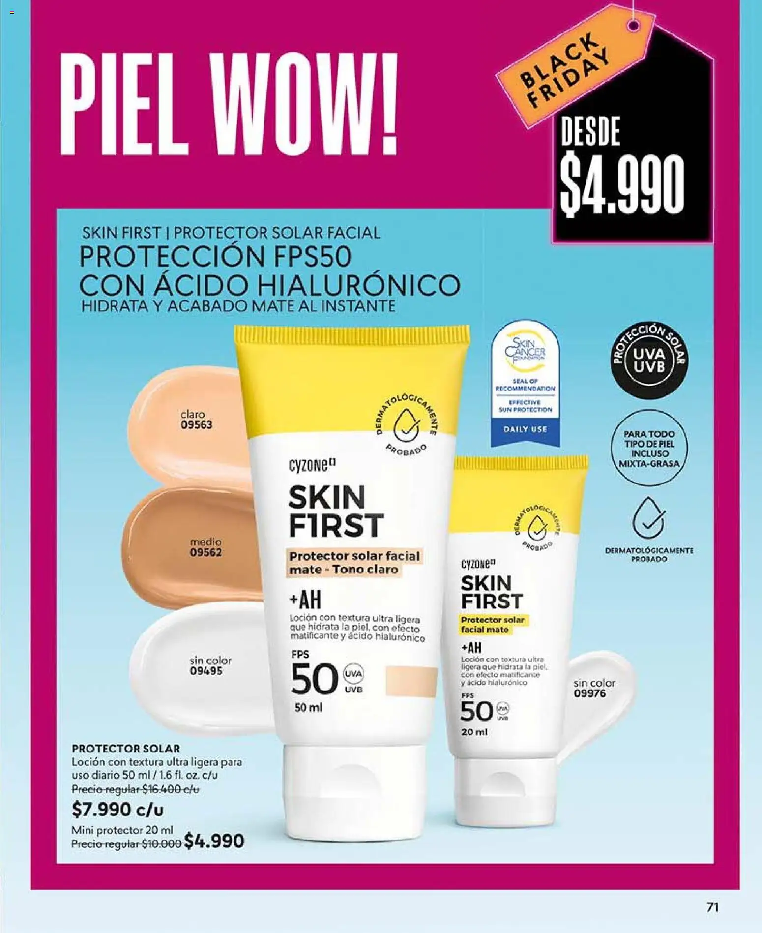 Catálogo CyZone Campaña 16 │ válido desde el 28.09.2026 | Página: 71 | Productos: Loción, Mate, Protector solar
