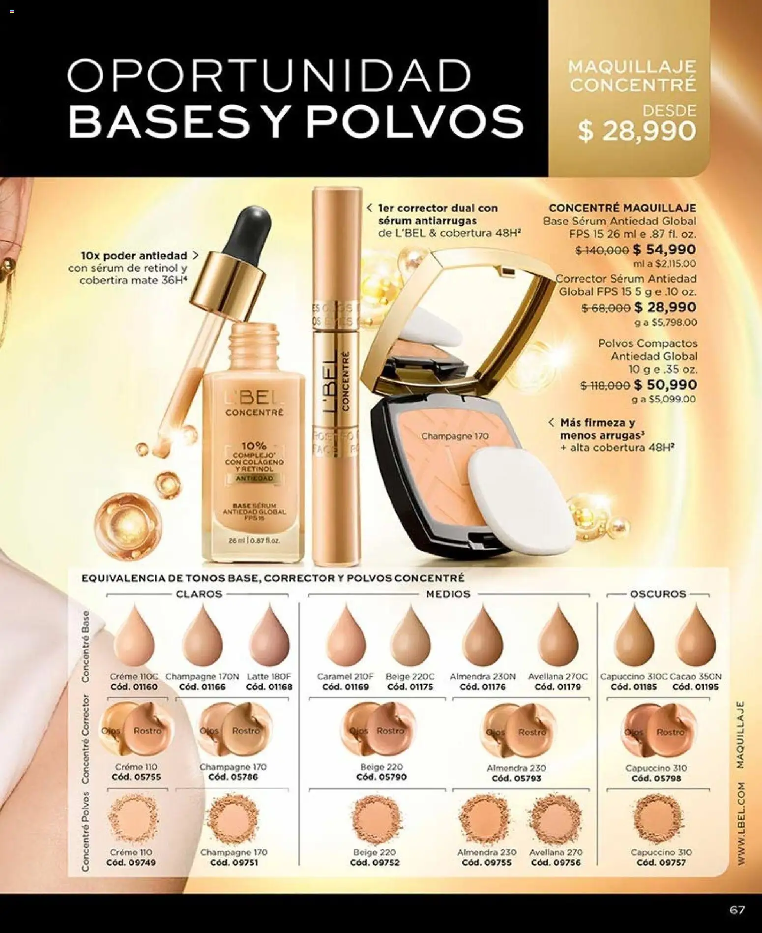 L'Bel revista - valida desde el 17/08/2026 | Página: 67 | Productos: Serum, Maquillaje, Corrector, Cacao