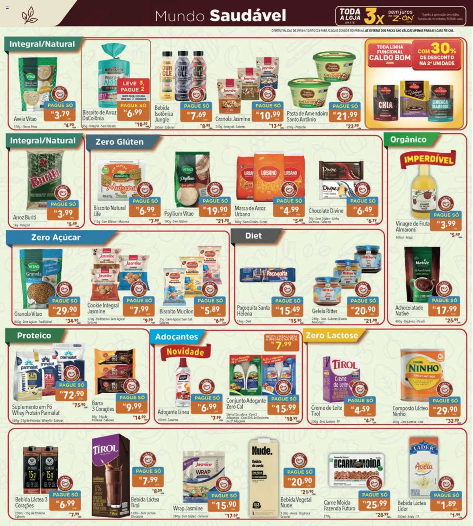 Supermercados Condor Folheto - válido de 29/06/2026 | Página: 12 | Produtos: Pistache, Adoçante, Pasta, Açúcar