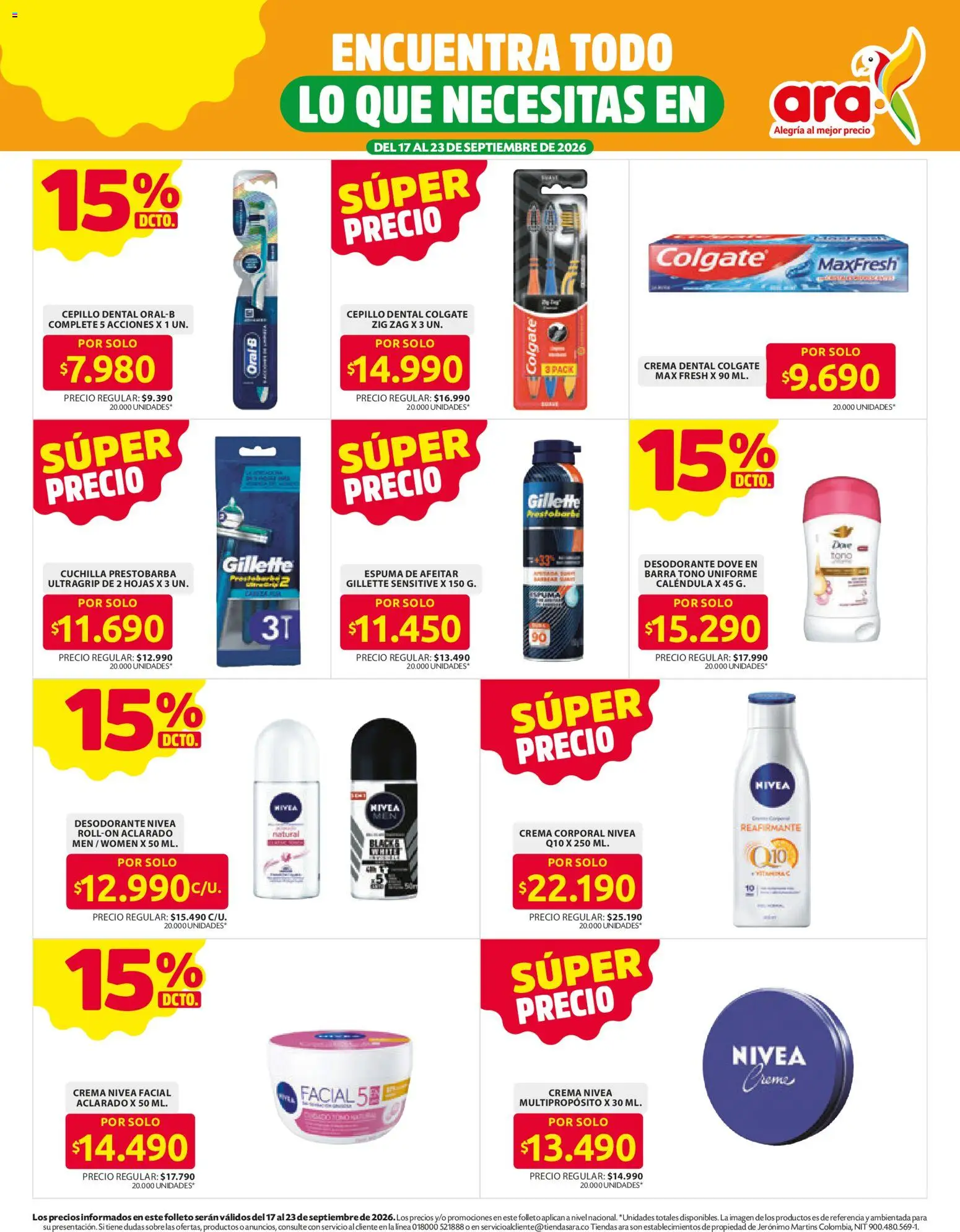 Ara revista - valida desde el 17/09/2026 | Página: 11 | Productos: Espuma, Crema, Cepillo, Desodorante