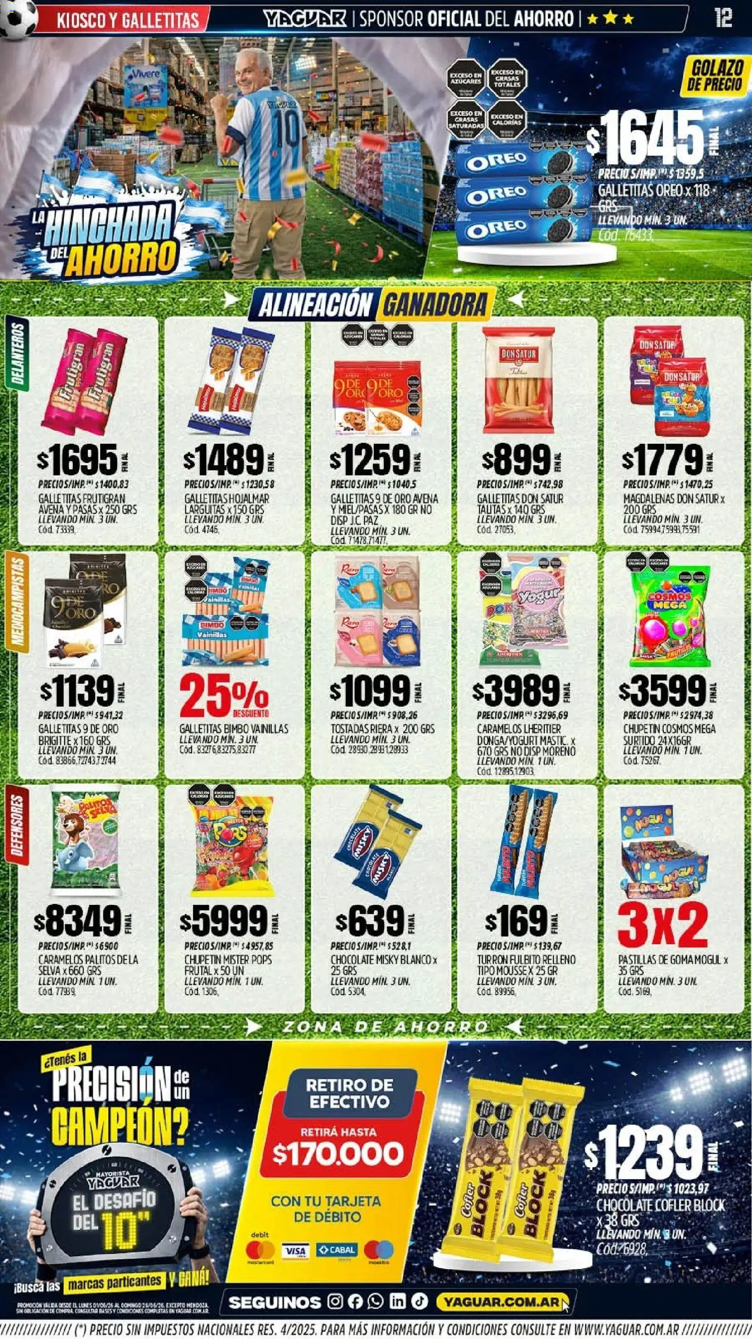 Yaguar - Oferta Semanal Santa Fé │ válido desde el 01.06.2026 | Página: 12 | Productos: Galletitas, Avena, Yogur, Chocolate