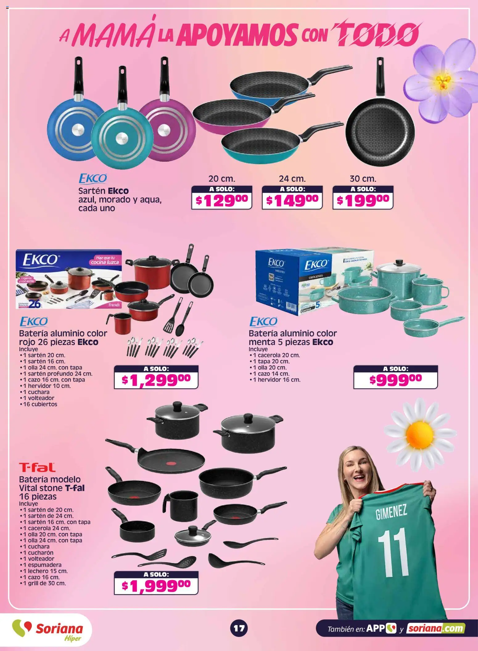 Nuevas ofertas de Soriana válidas en toda la República Mexicana desde el 30.04.2026. ¡Encuentra las mejores ofertas en Soriana folleto! | Página: 18 | Productos: Hervidor, Batería, Sartén, Olla