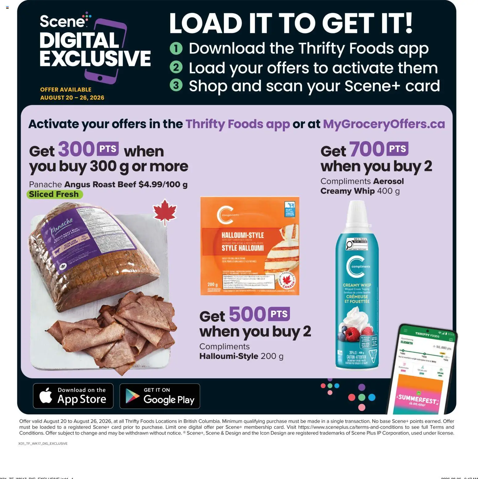Thrifty Foods flyer valid from Aug 20, 2026 | Page: 14 | Products: Beef, Cream, Whipped cream, Roast