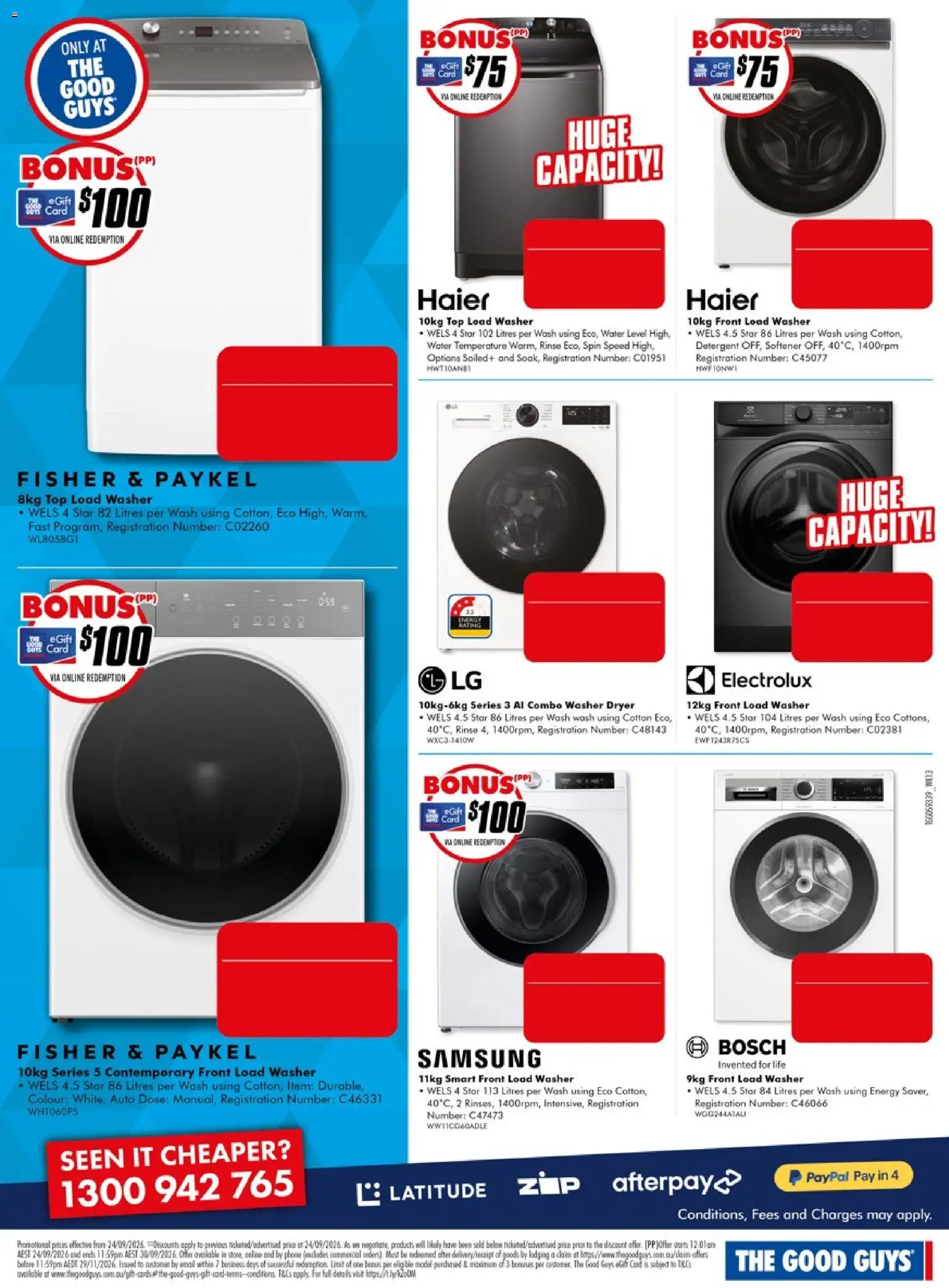 The Good Guys catalogue - valid from 24/09/2026 | Page: 10 | Products: Detergent, Phone, Dryer, Washer