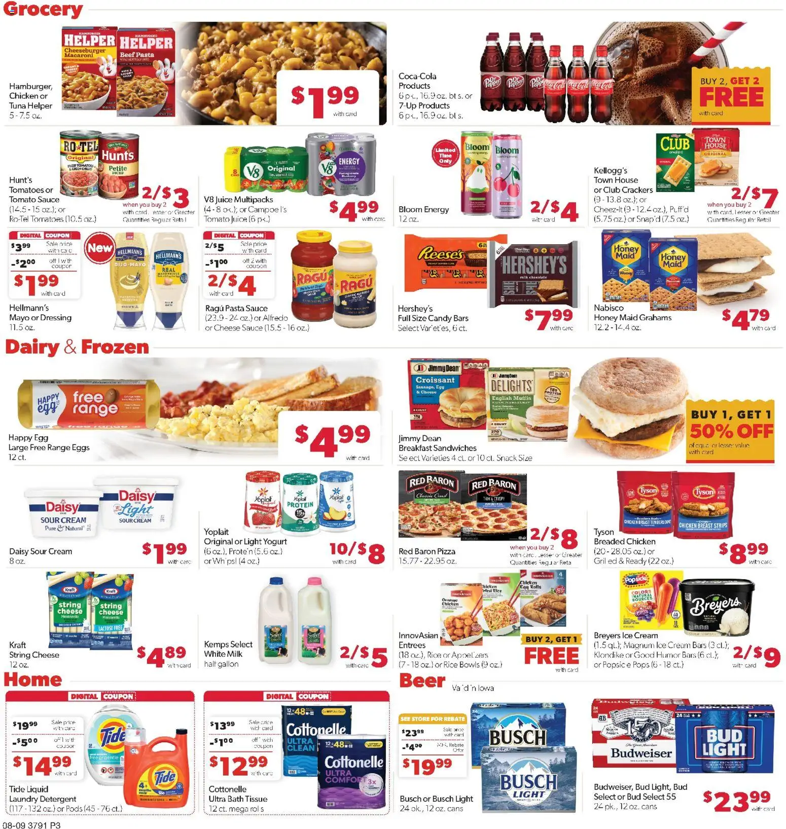 Family Fare Weekly Ad - IA - valid from 08/09/2026 | Page: 3 | Products: Protein, Sour cream, Cream, Sauce