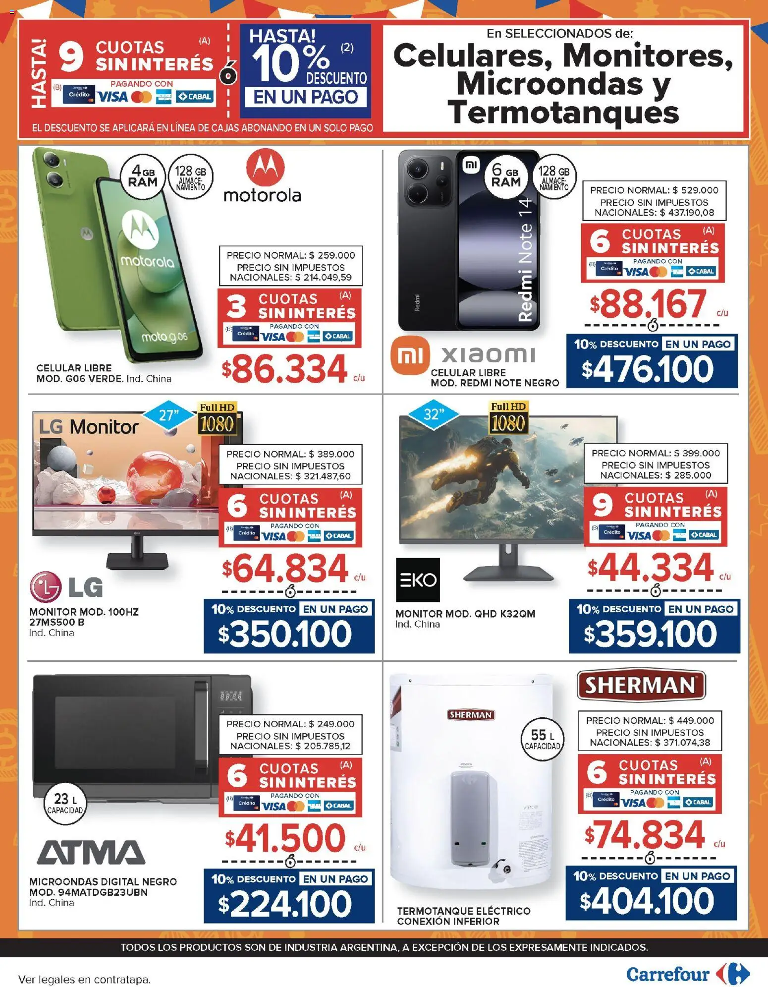 Carrefour ofertas │ válido desde el 21/07/2026 | Página: 30 | Productos: Monitor, Microondas, Termotanque