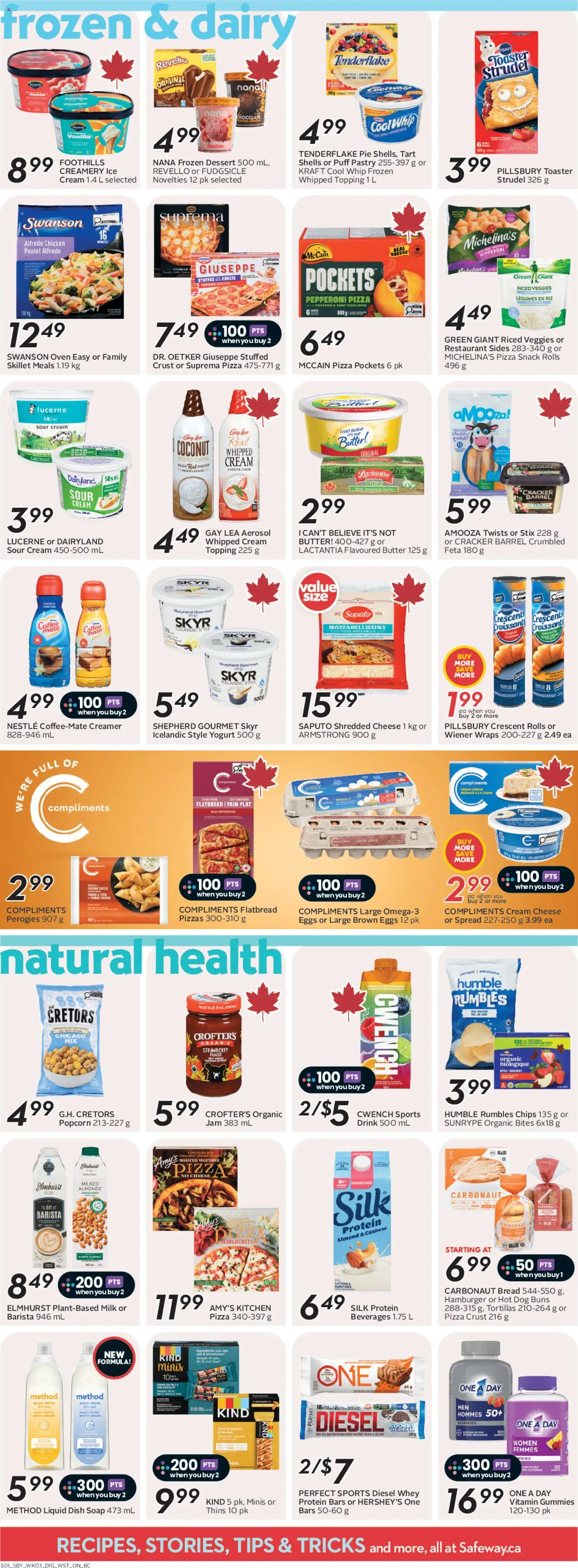 Safeway flyer valid from 14.05.2026 | Page: 11 | Products: Milk, Eggs, Bread, Pizza