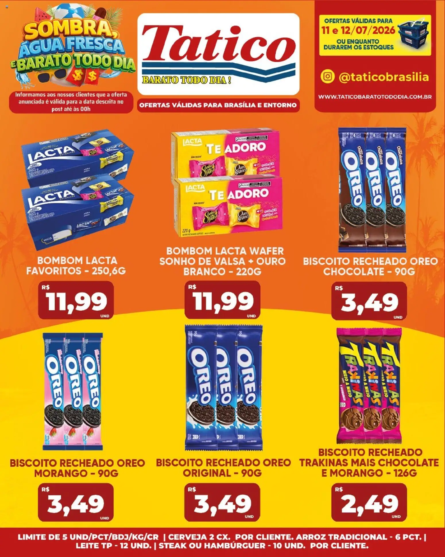 Tatico Folheto - válido de 13/07/2026 | Página: 43 | Produtos: Chocolate, Cerveja, Arroz, Hambúrguer