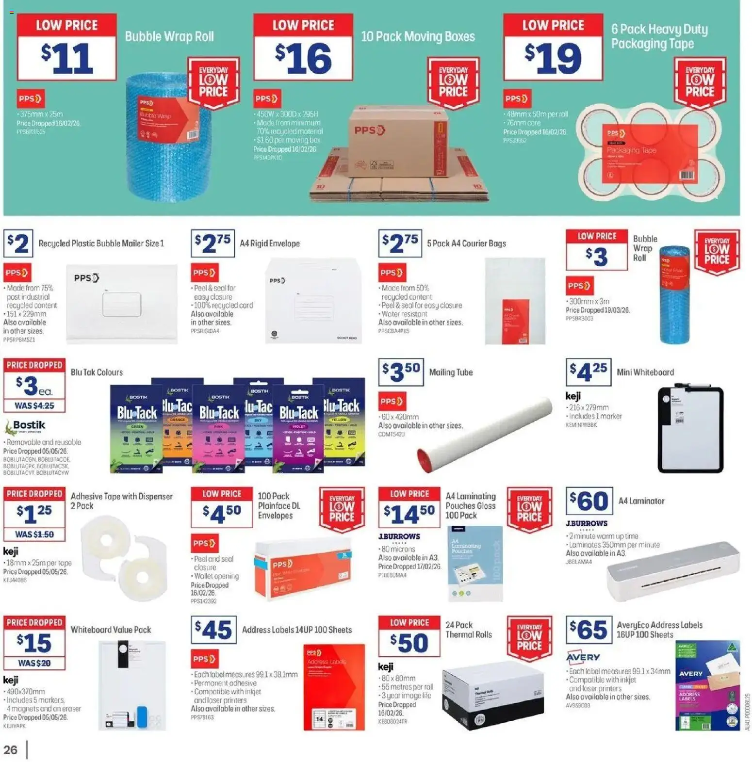 Officeworks catalogue - valid from 27.05.2026 | Page: 26 | Products: Box, Peel, Water, Laminator
