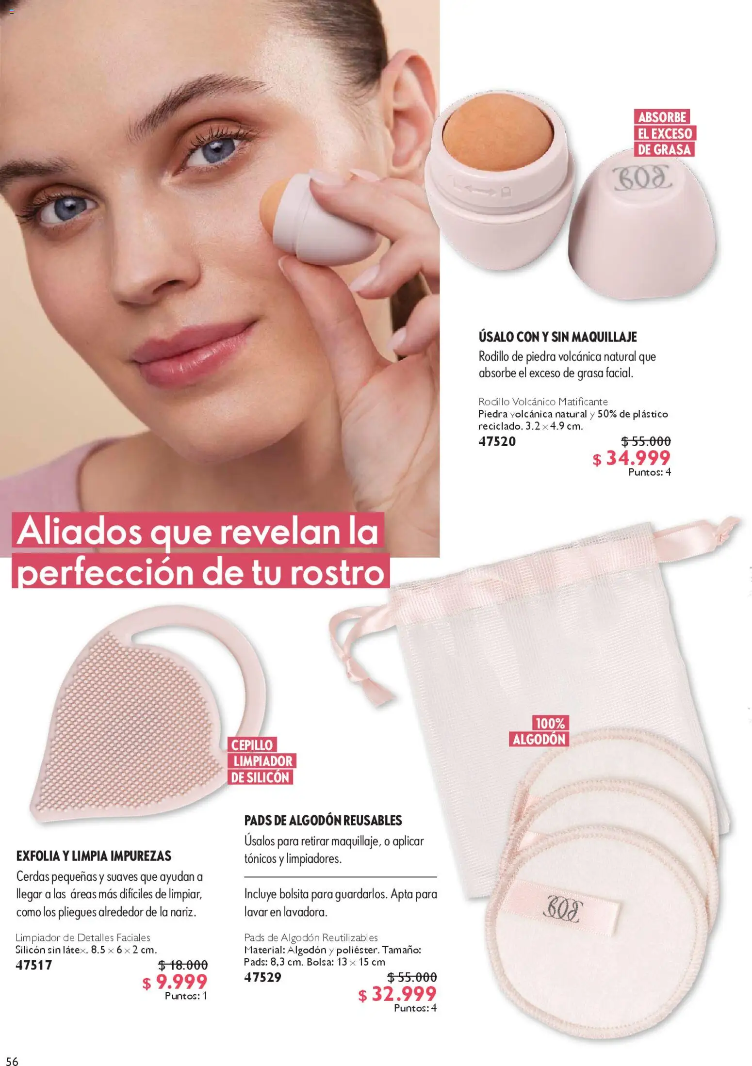 Oriflame revista - valida desde el 28.03.2026 | Página: 56 | Productos: Bolsa, Rodillo, Limpiador, Cepillo