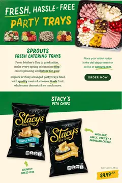 Preview of Sprouts weekly ads valid from 29.04.2026 | Page: 30 | Products: Cheese, Chips, Garlic, Parsley