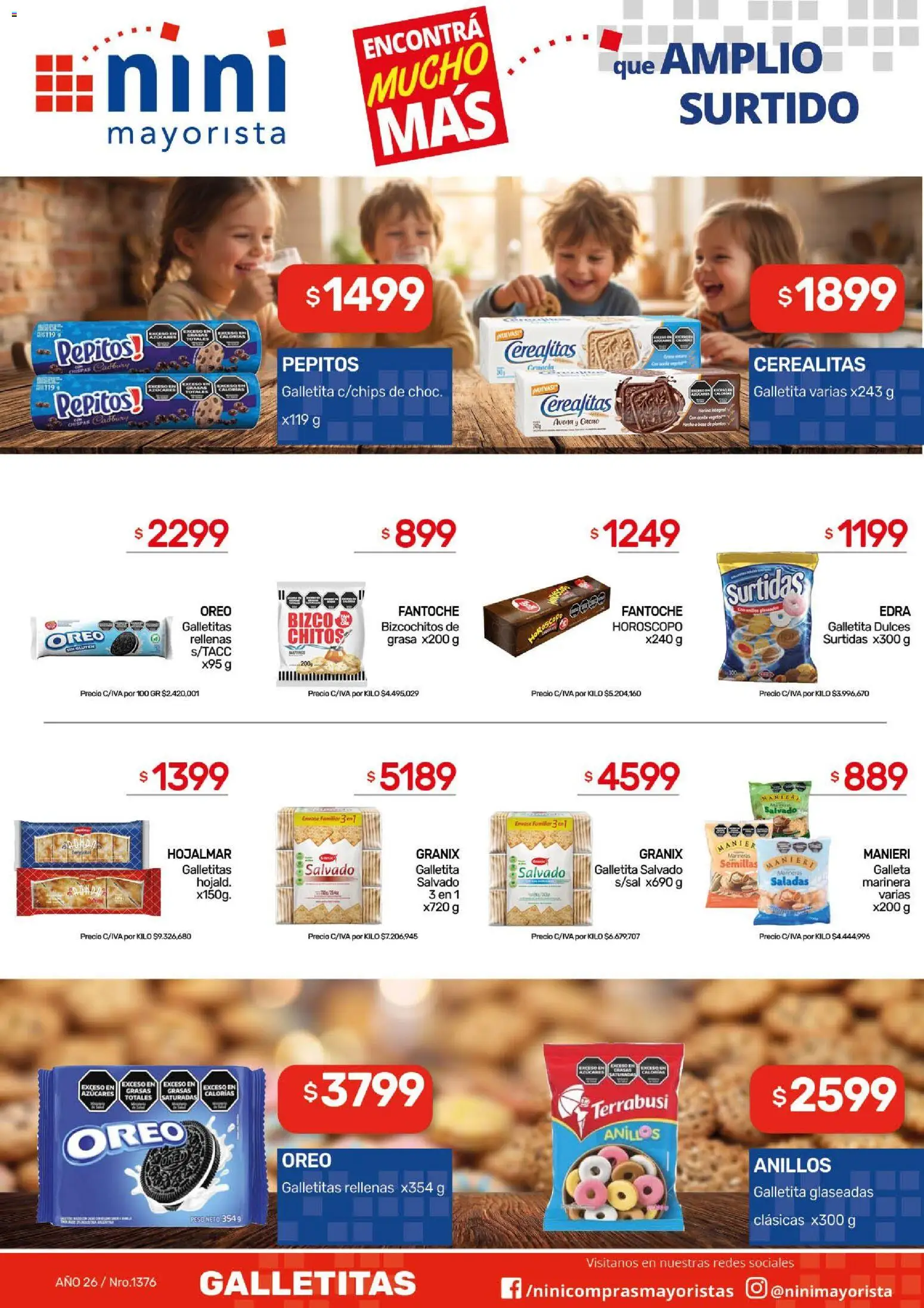 NINI Mayorista catálogo │ válido desde el 07/09/2026 | Página: 40 | Productos: Peso, Galletitas, Dulces, Semillas