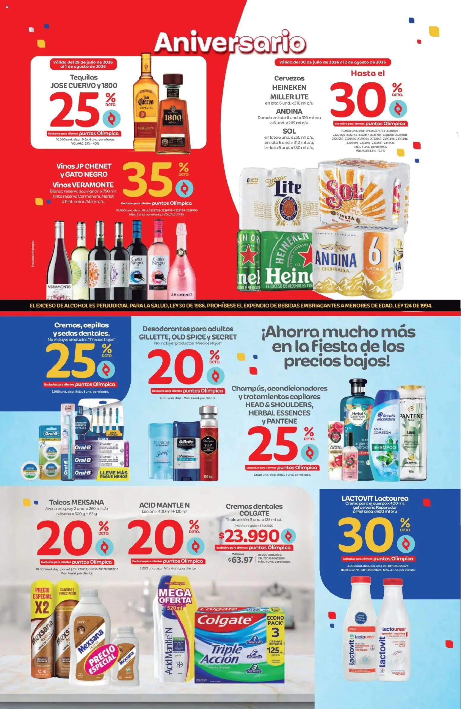 Olímpica revista - valida desde el 29/07/2026 | Página: 6 | Productos: Loción, Baño, Polvo, Tintura