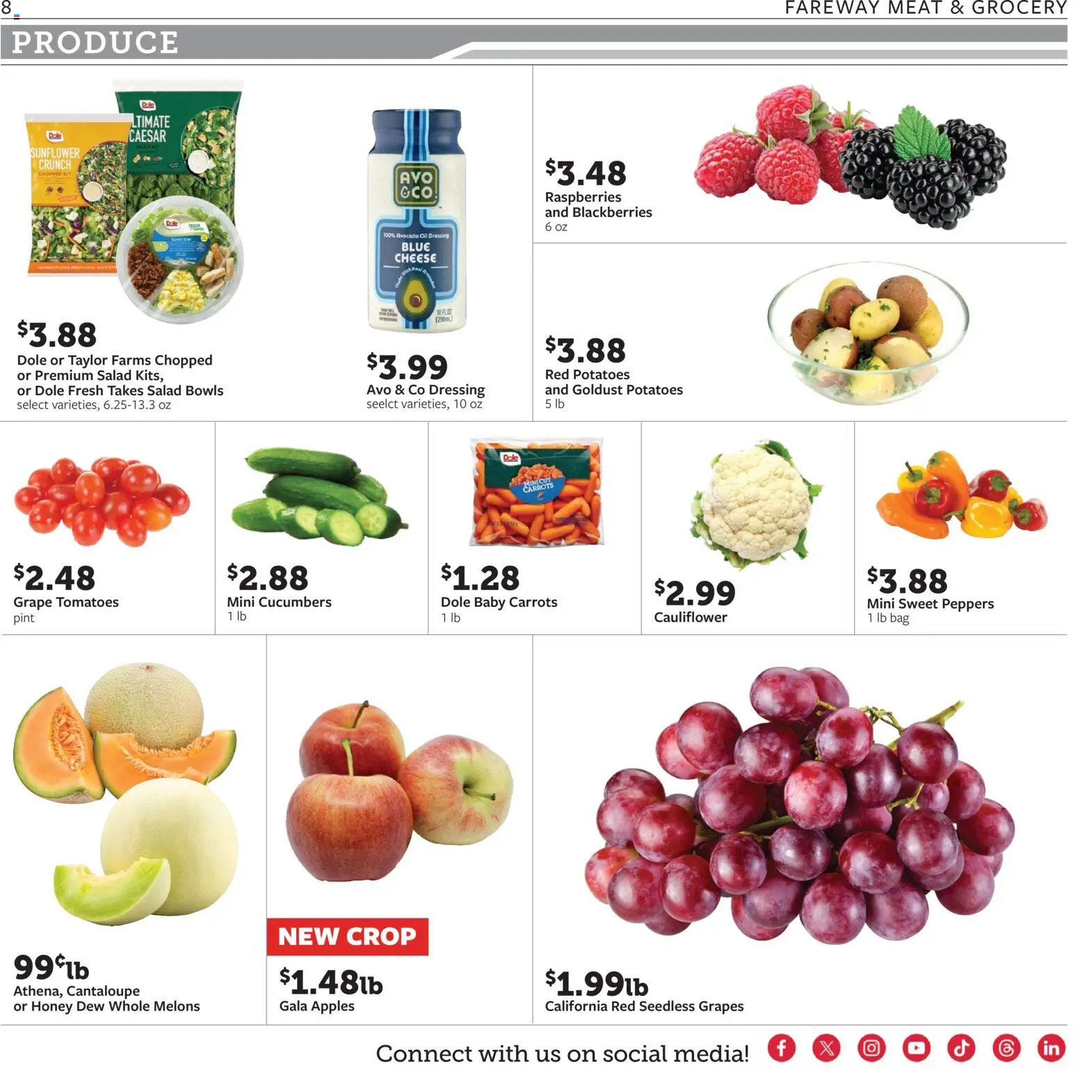 Fareway Weekly Ad - valid from 08/31/2026 | Page: 8 | Products: Honey, Oil, Tomatoes, Potatoes