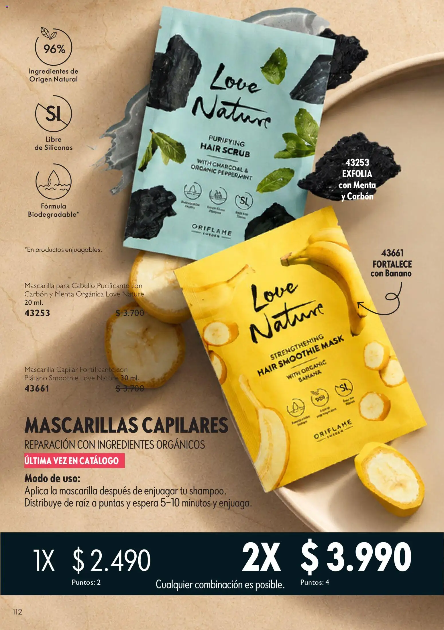 Oriflame catálogo │ válido desde el 11.09.2026 | Página: 112 | Productos: Mascarilla capilar, Mascarilla, Mascarillas, Ingredientes