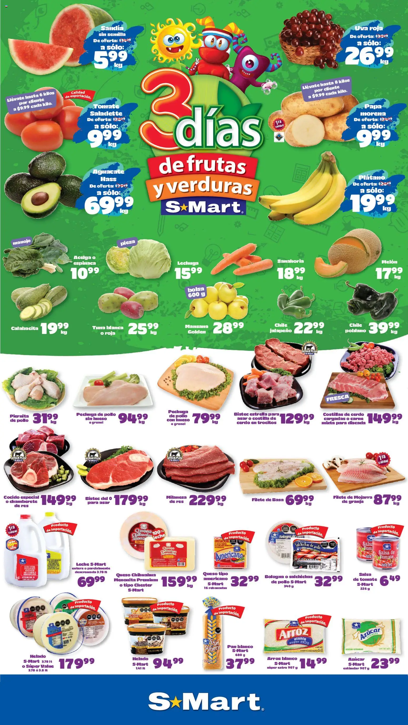 Nuevas ofertas de S-Mart válidas en toda la República Mexicana desde el 18/08/2026. ¡Encuentra las mejores ofertas en S-Mart folleto Matamoros! | Página: 1 | Productos: Bolsa, Uva, Res, Helado
